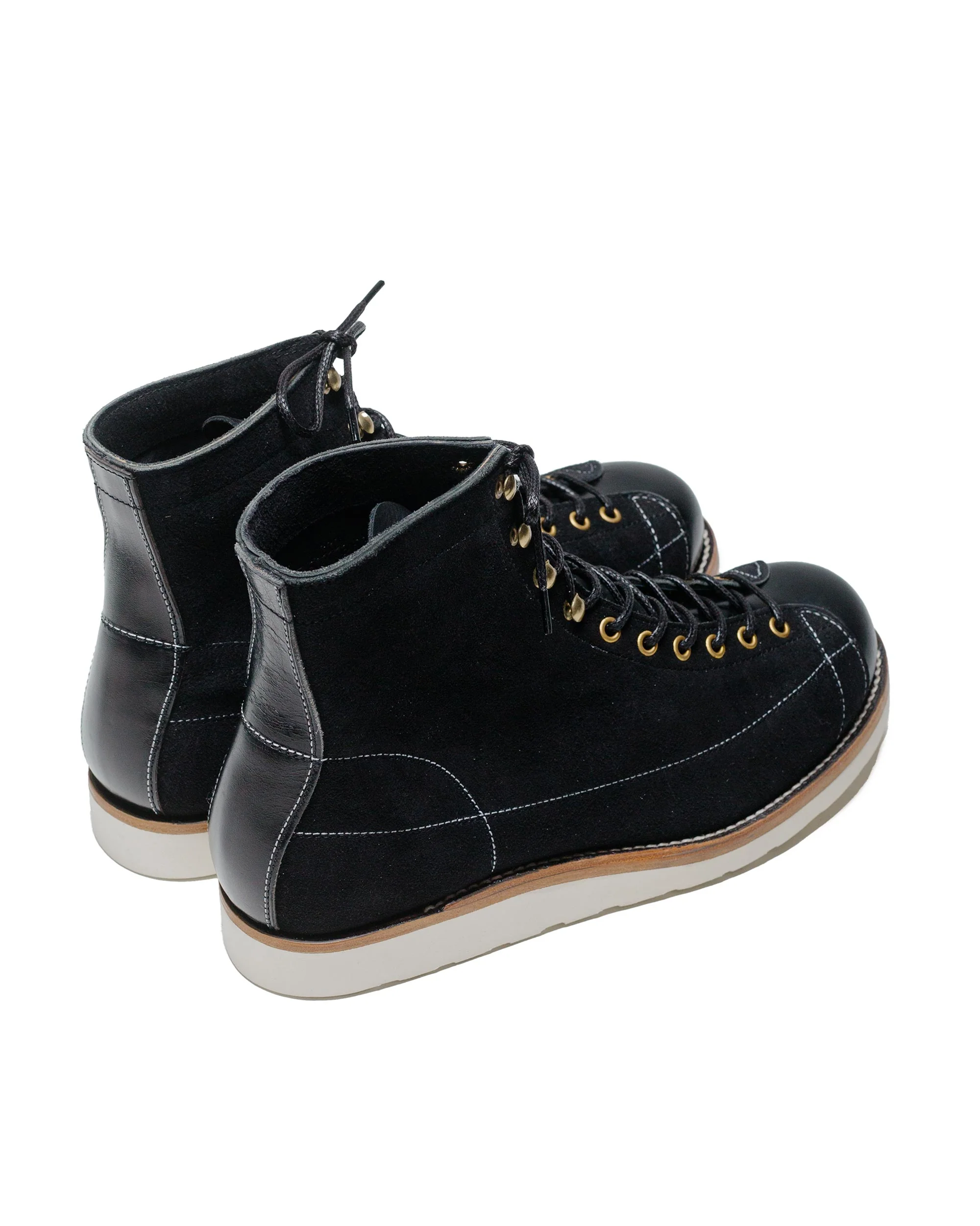 The Real McCoy's MA24009 Ten Mile Work Boots / Rough Out Leather Black - Image 4