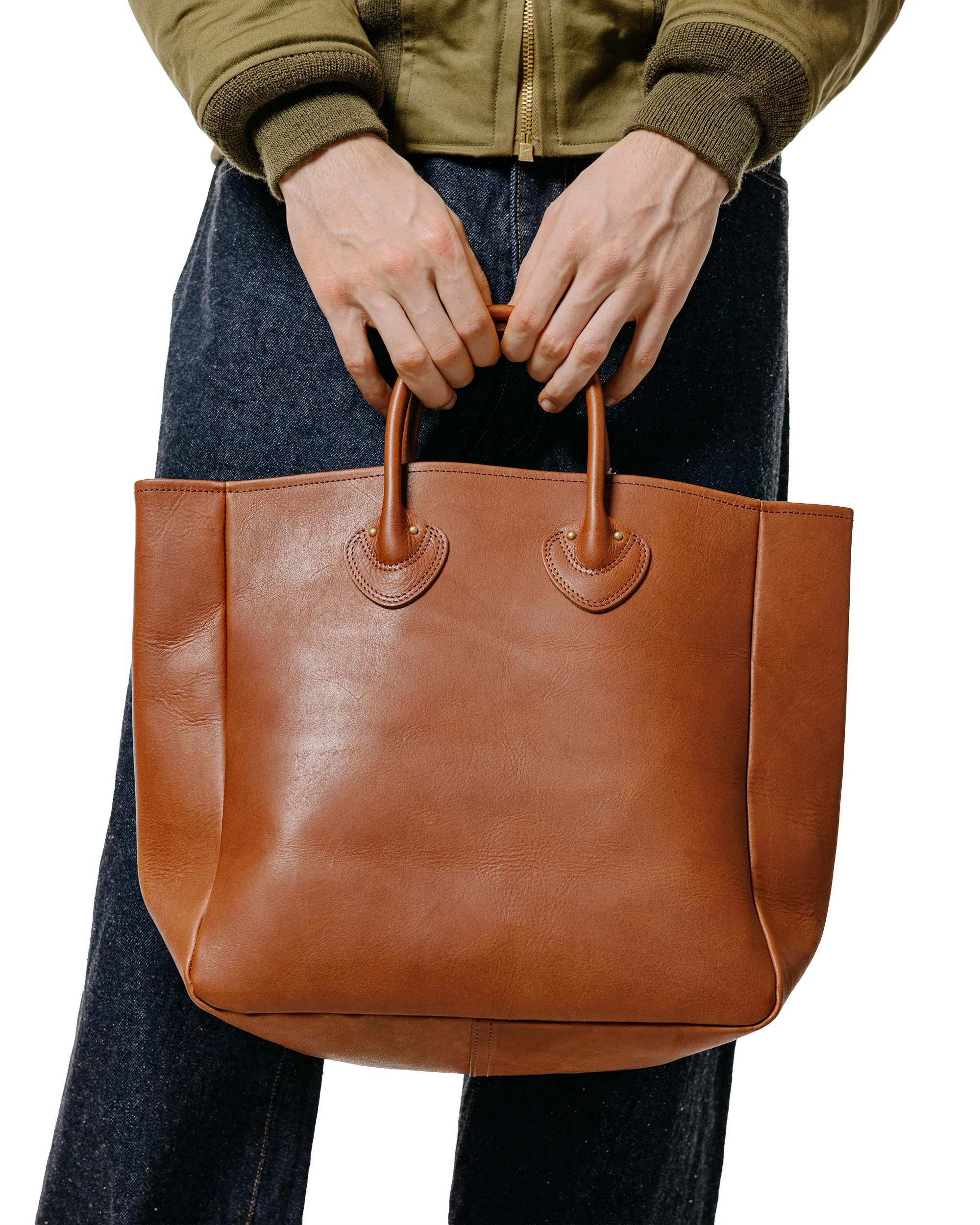 The Real McCoy's MA25101 Leather Tote Handbag Brown - Image 2