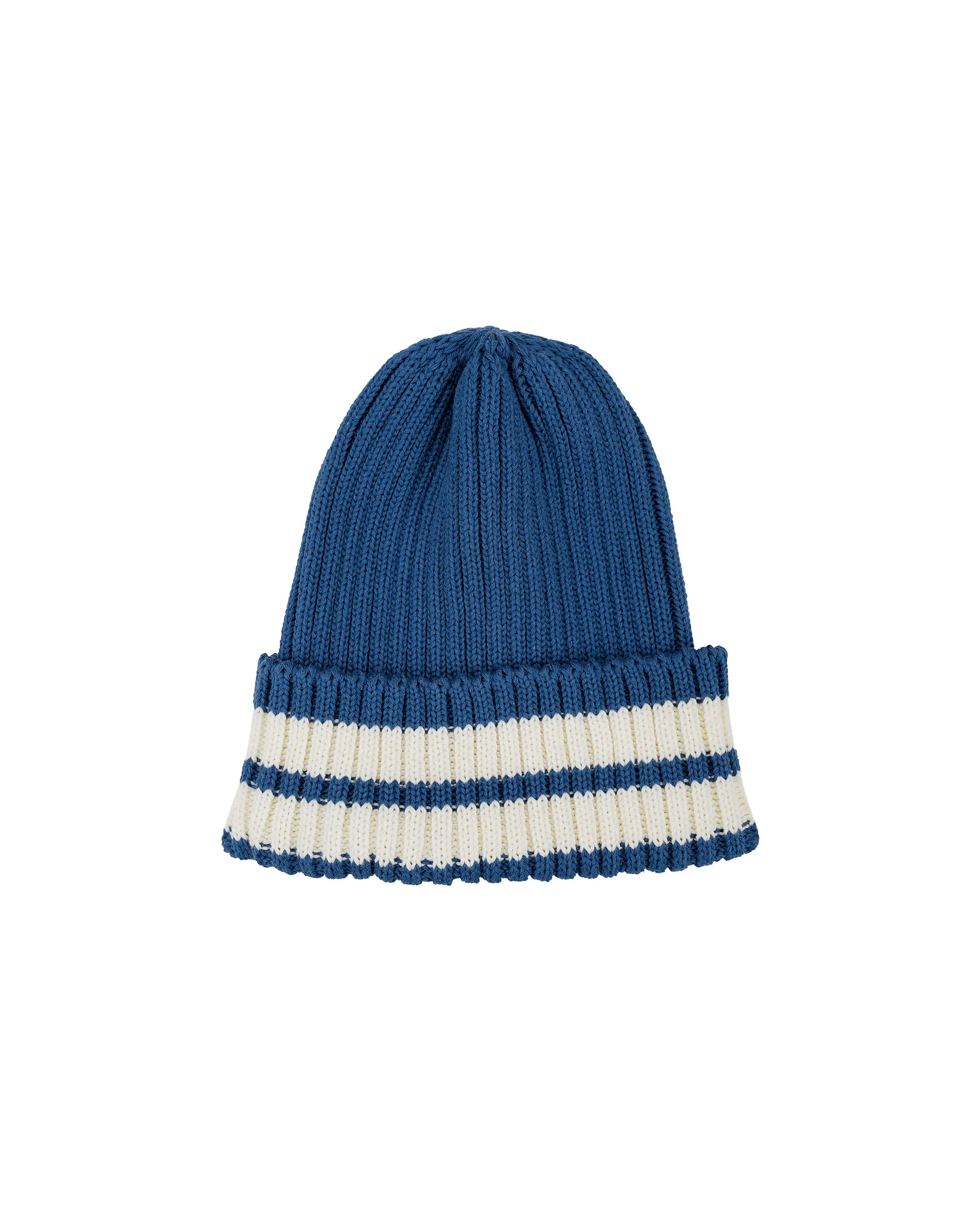 The Real McCoy's MA26015 Striped Cotton Knit Cap Blue