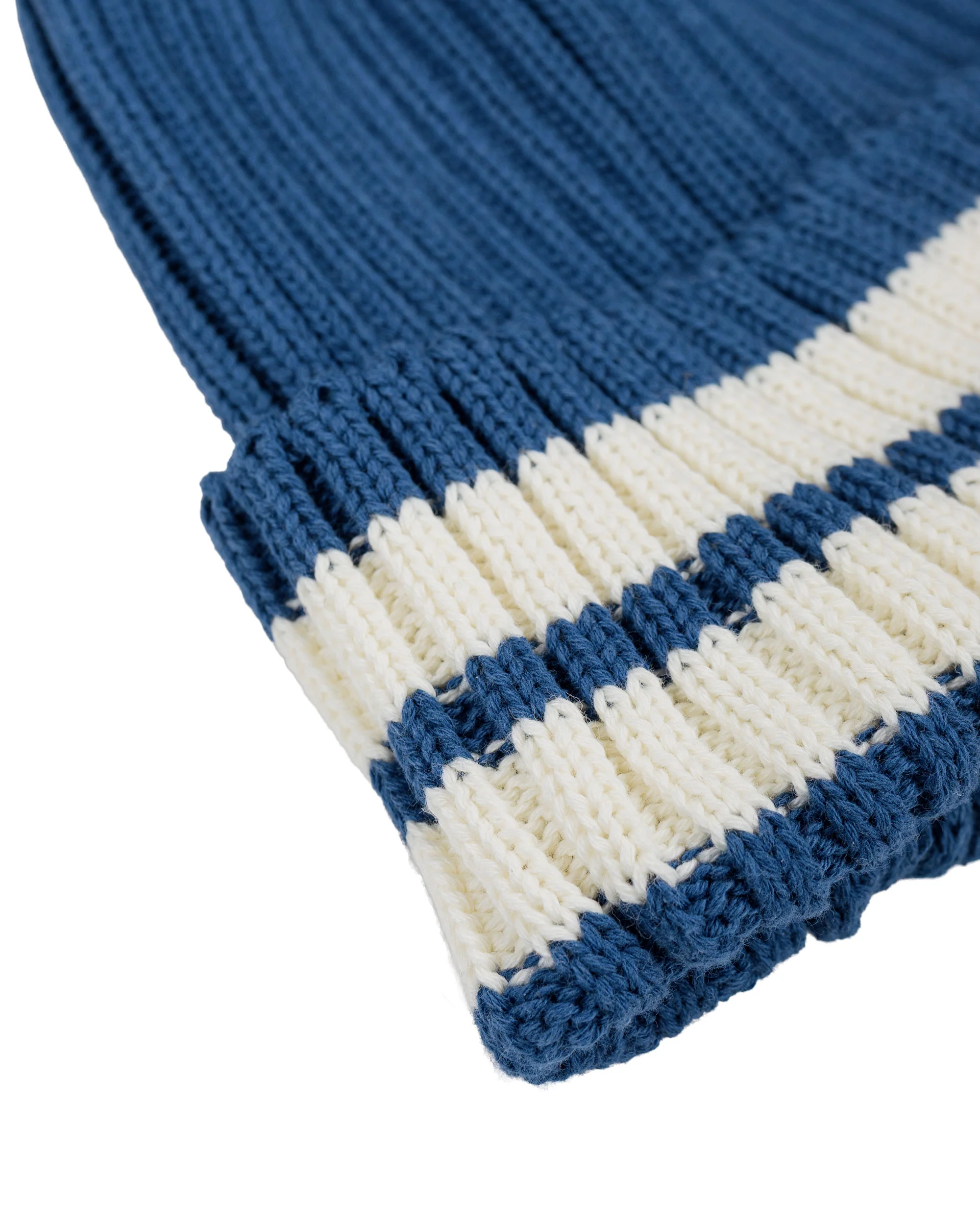 The Real McCoy's MA26015 Striped Cotton Knit Cap Blue - Image 2