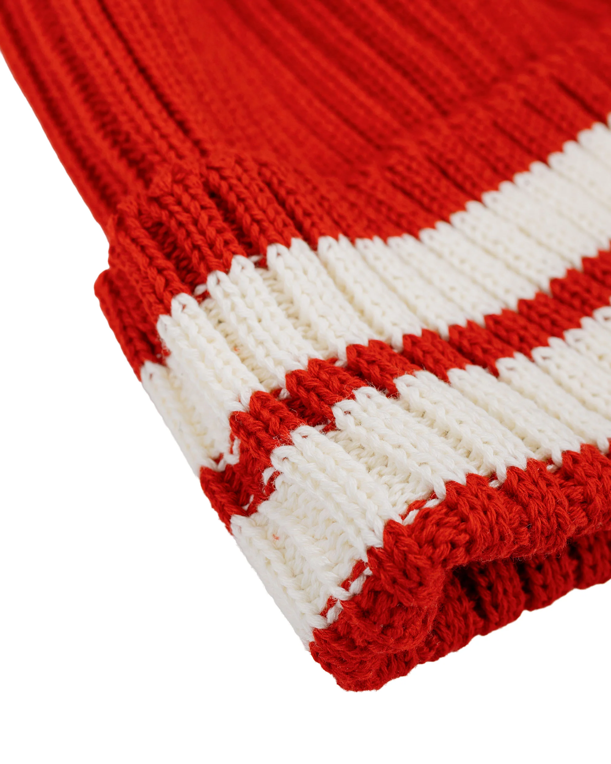 The Real McCoy's MA26015 Striped Cotton Knit Cap Red - Image 2