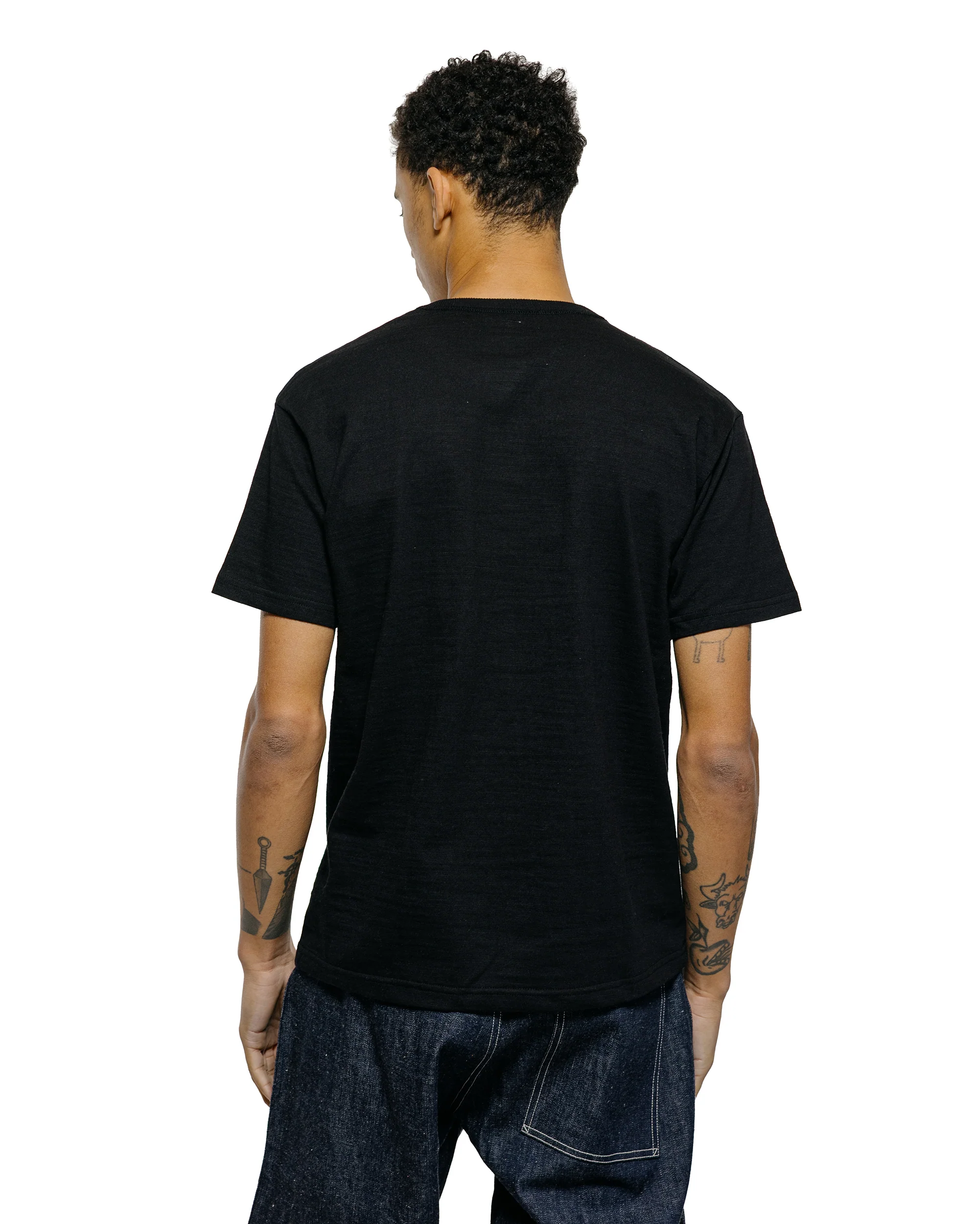 The Real McCoy's MC19010 Athletic T-Shirt / Loop-Wheel Black - Image 3