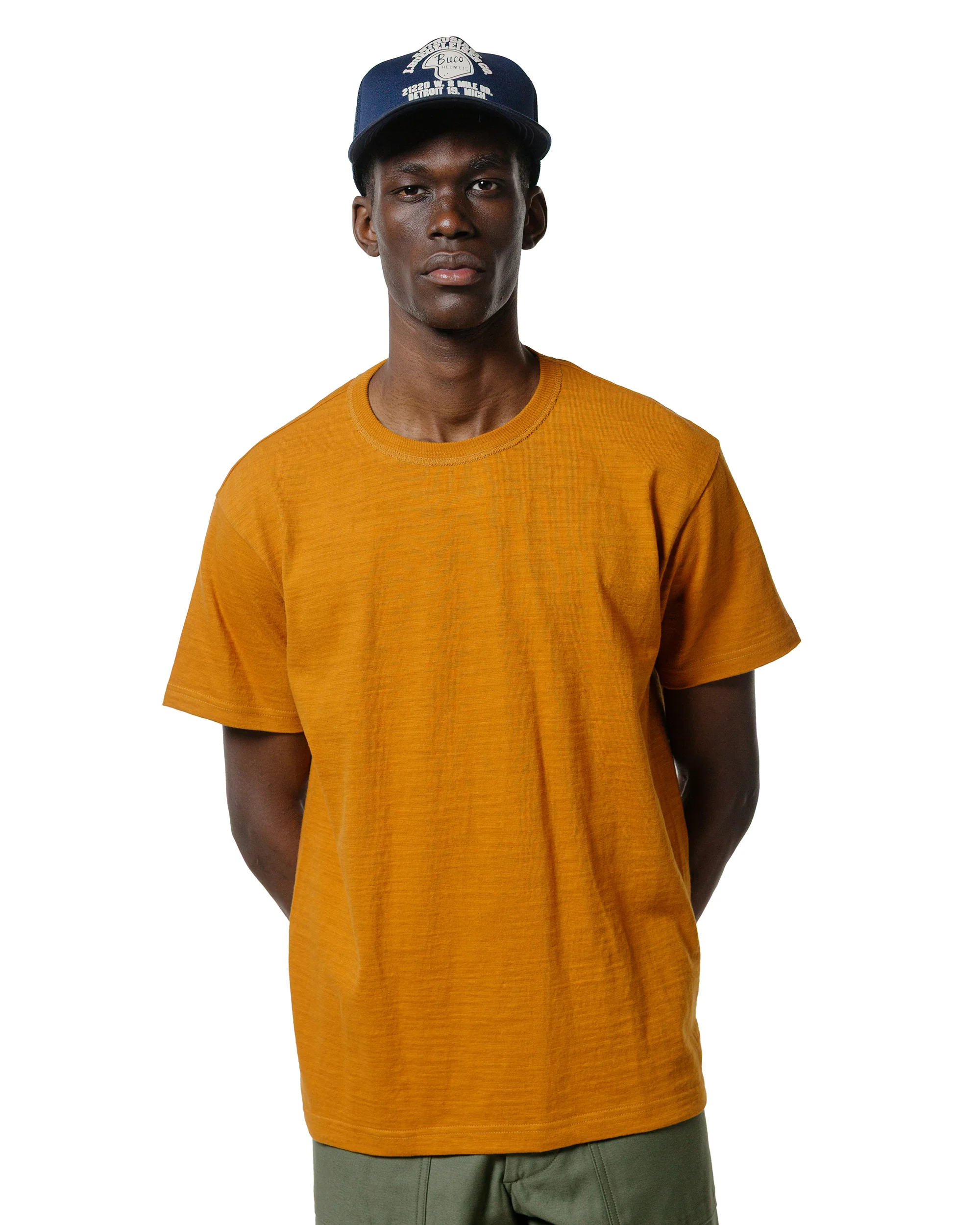 The Real McCoy's MC19010 Athletic T-Shirt / Loop-Wheel Mustard - Image 2