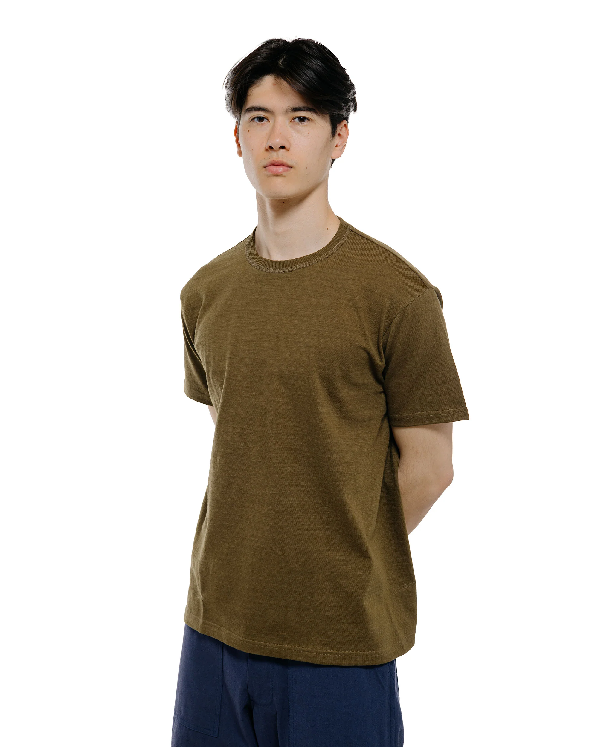 The Real McCoy's MC19010 Athletic T-Shirt / Loop-Wheel Olive - Image 2