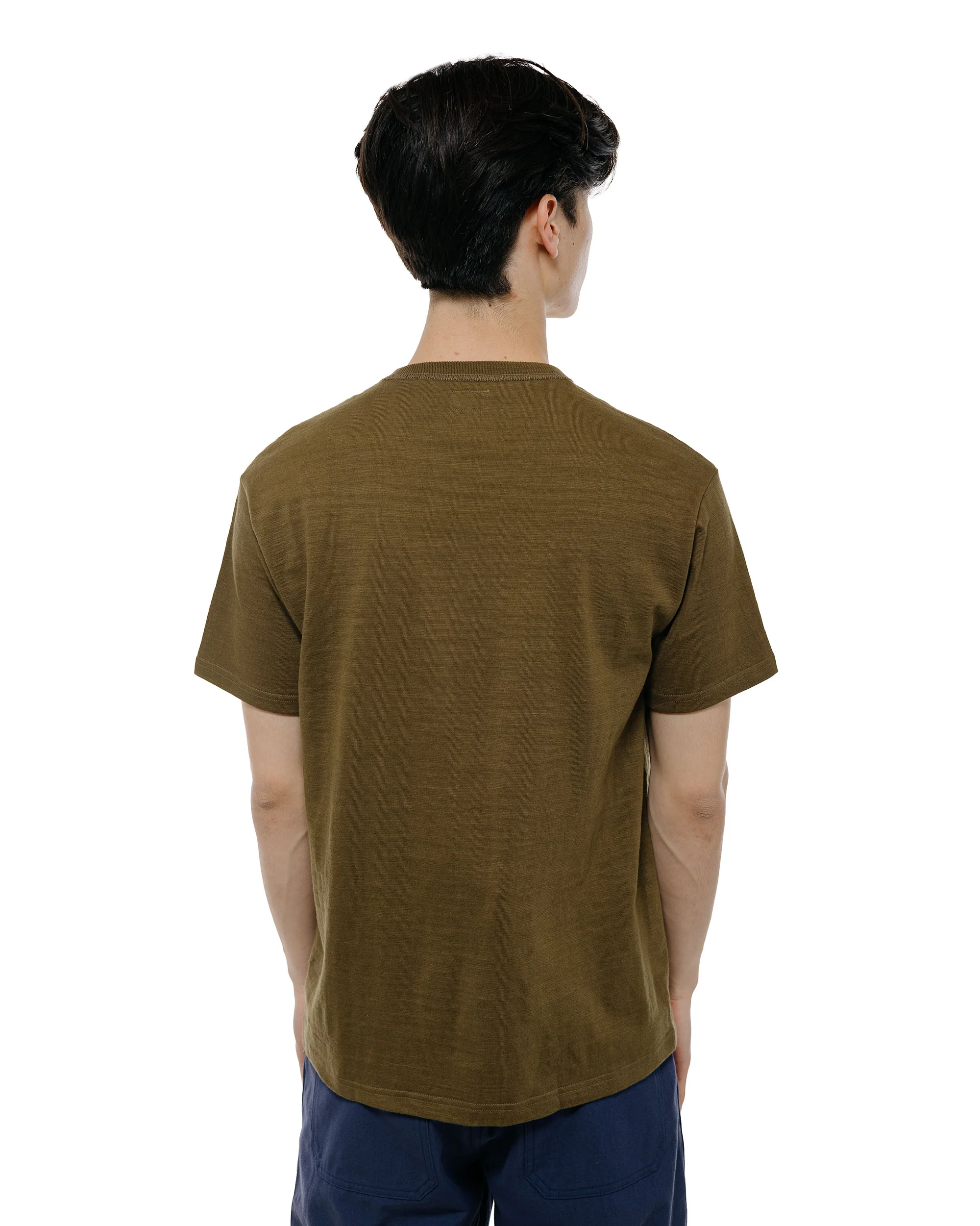 The Real McCoy's MC19010 Athletic T-Shirt / Loop-Wheel Olive - Image 3