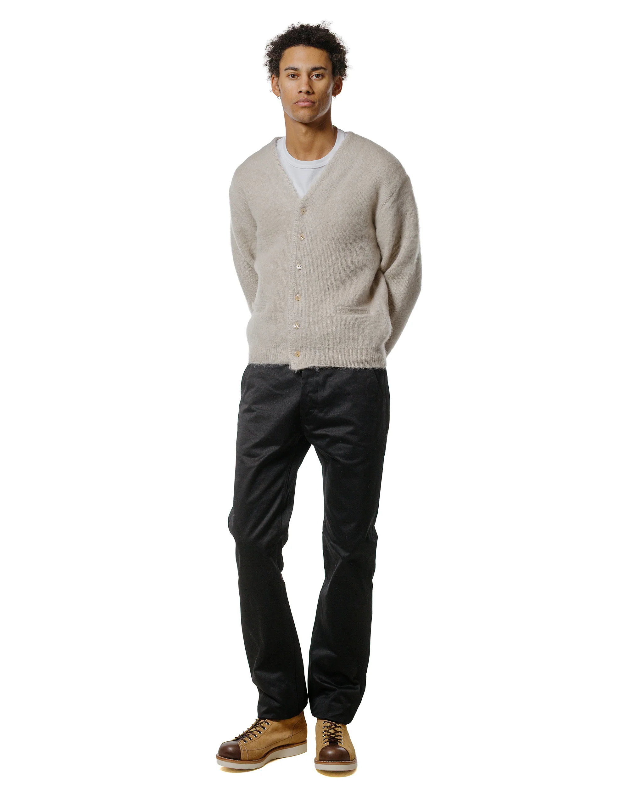 The Real McCoy's MC19103 JM Mohair Cardigan Beige - Image 4