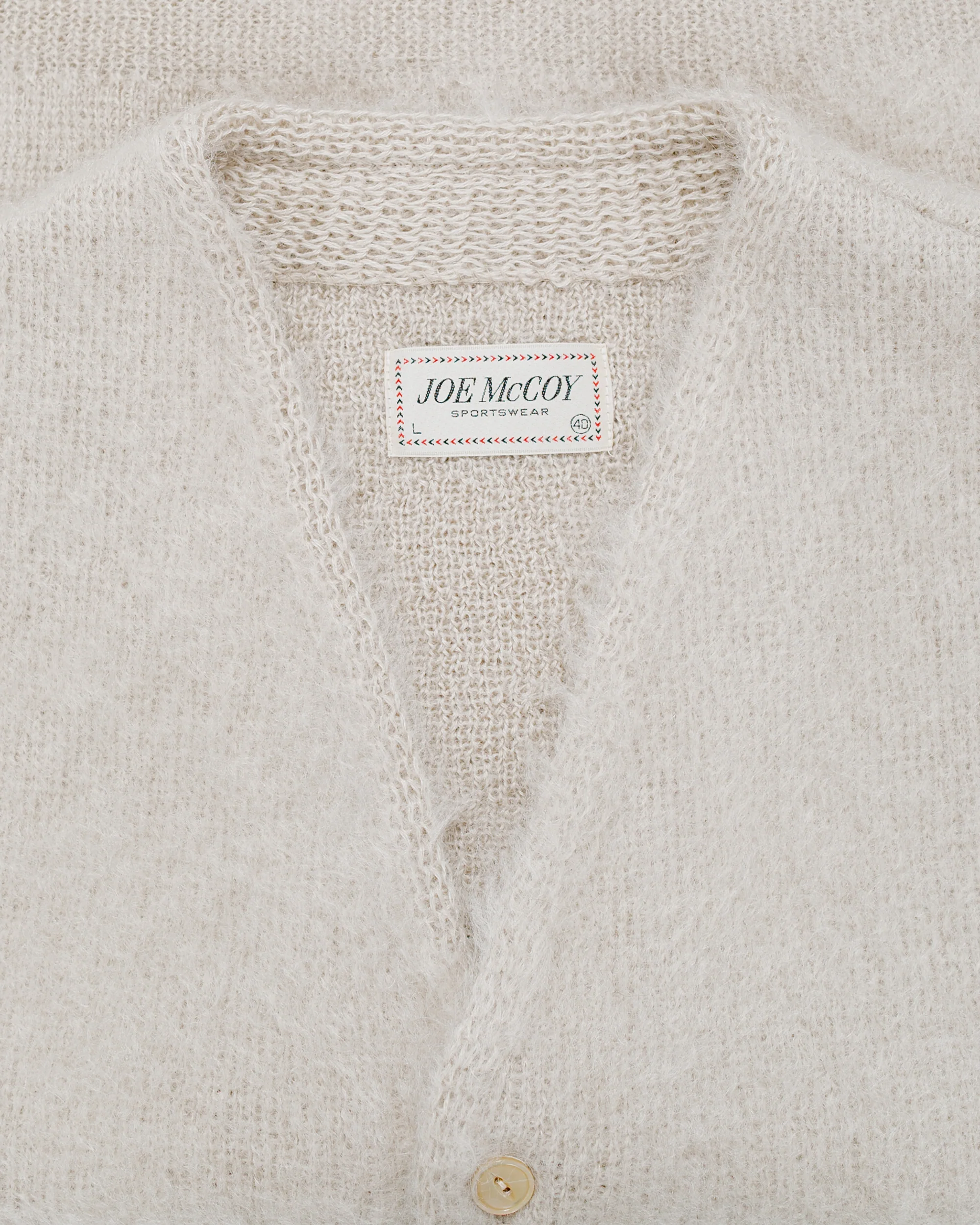The Real McCoy's MC19103 JM Mohair Cardigan Beige - Image 5