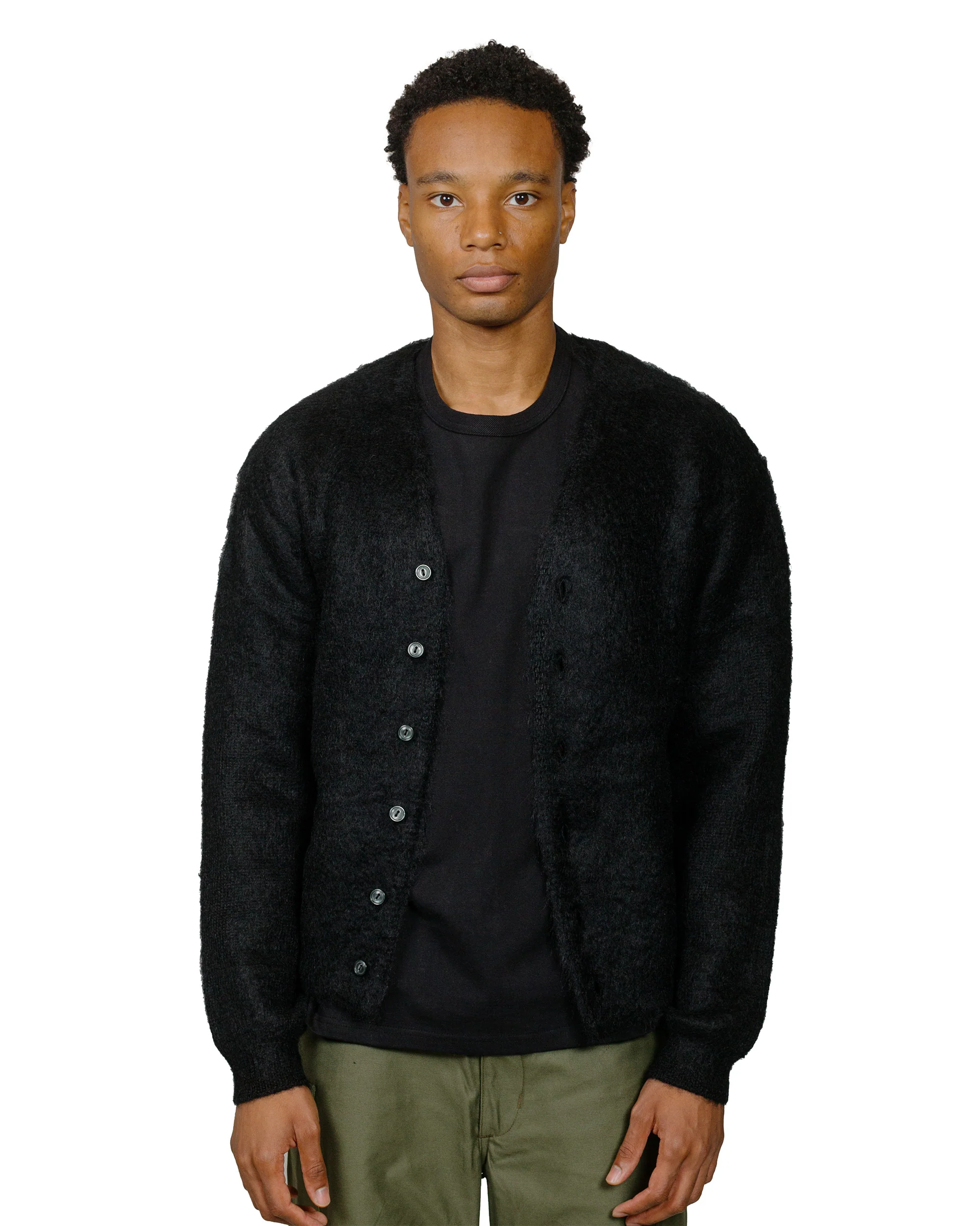 The Real McCoy's MC19103 JM Mohair Cardigan Black - Image 2