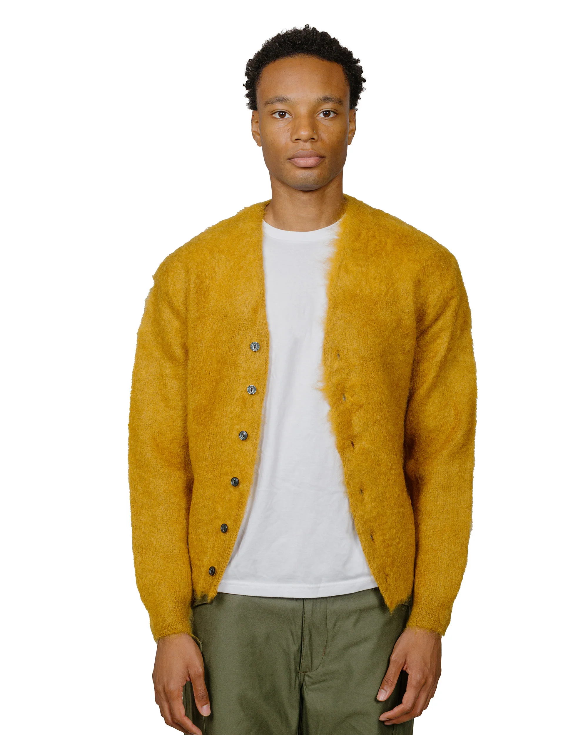 The Real McCoy's MC19103 JM Mohair Cardigan Mustard - Image 2