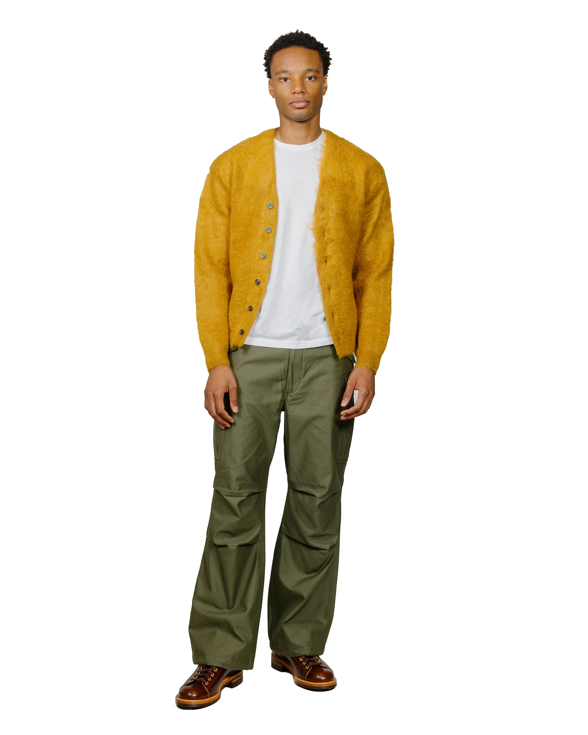 The Real McCoy's MC19103 JM Mohair Cardigan Mustard - Image 4