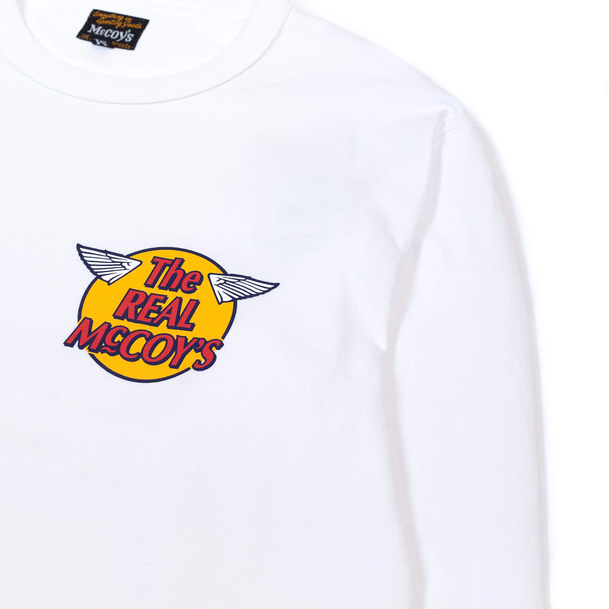 The Real McCoy's MC20002 Logo Tee L/S White - Image 3