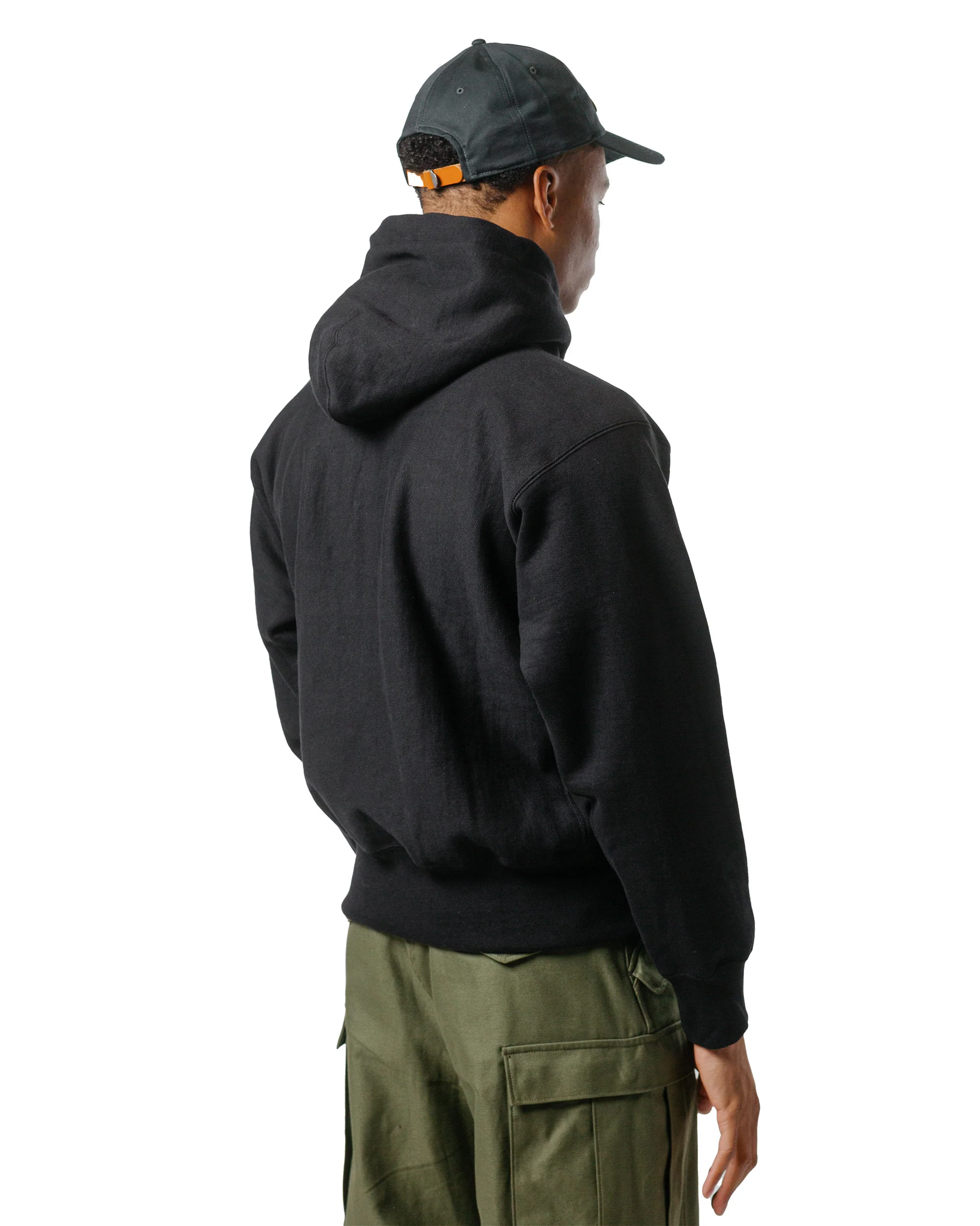 The Real McCoy's MC20113 Heavyweight Hooded Sweatshirt Black - Image 3