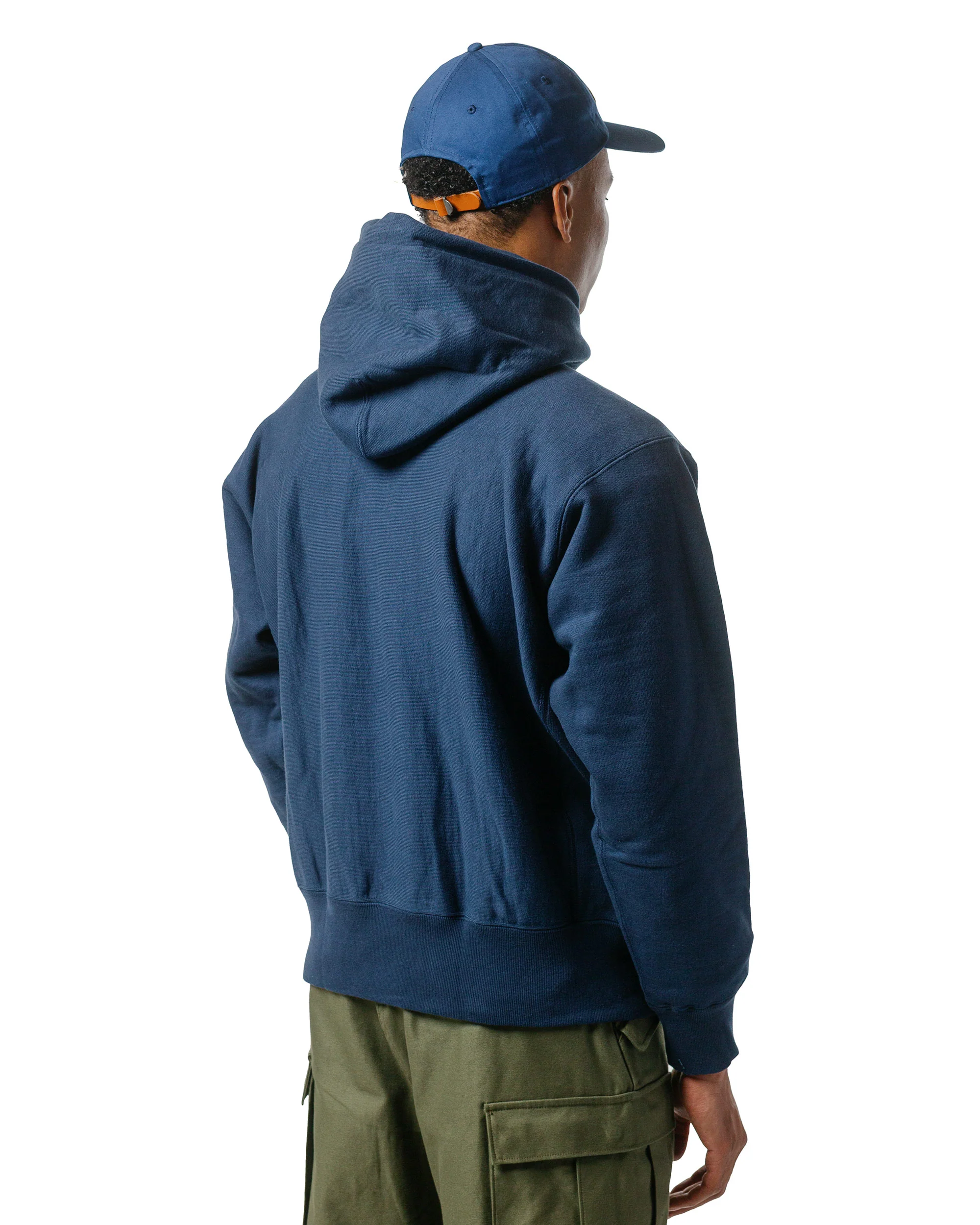 The Real McCoy's MC20113 Heavyweight Hooded Sweatshirt Navy - Image 3