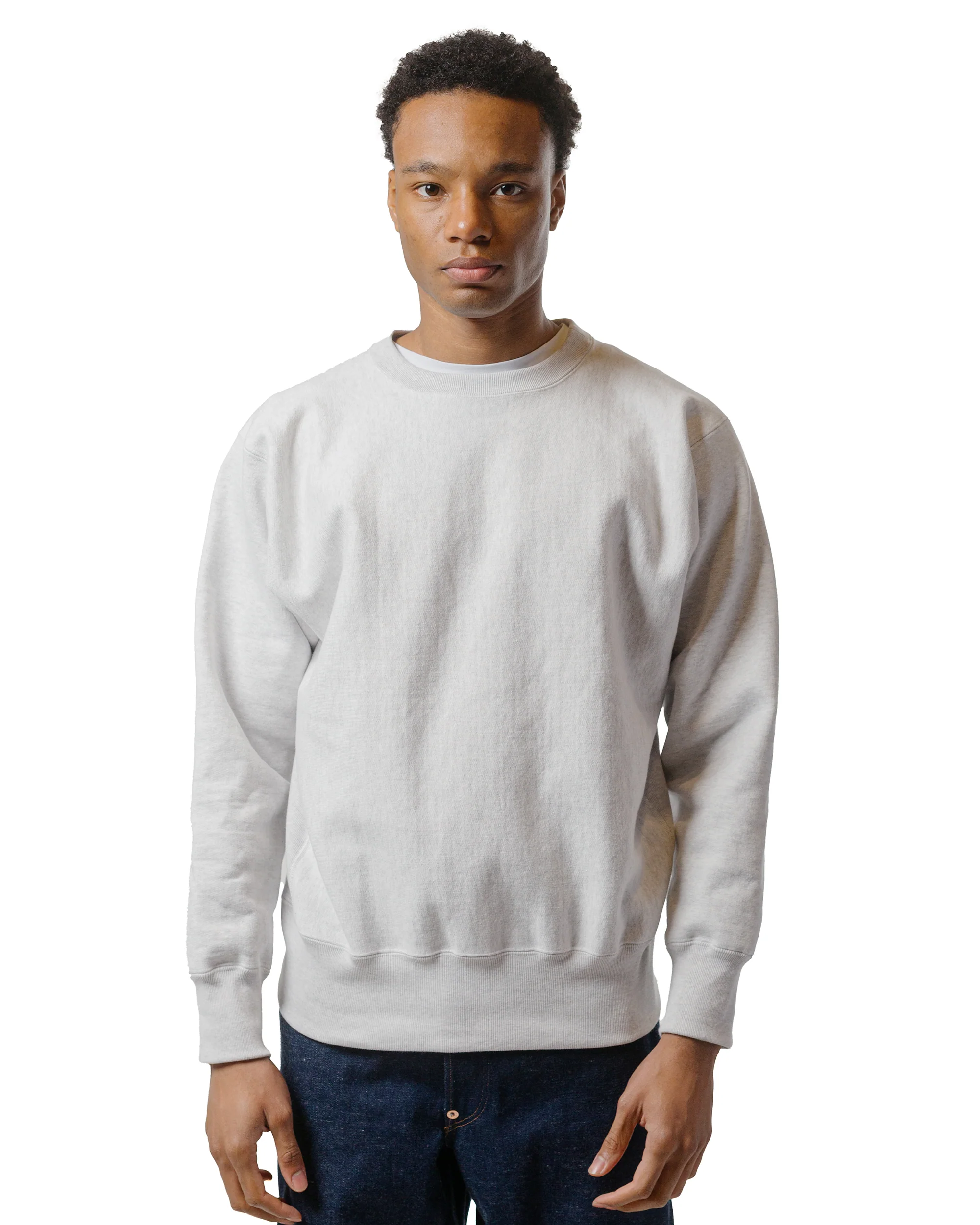 The Real McCoy's MC20114 Heavyweight Crewneck Sweatshirt Silver Grey - Image 2