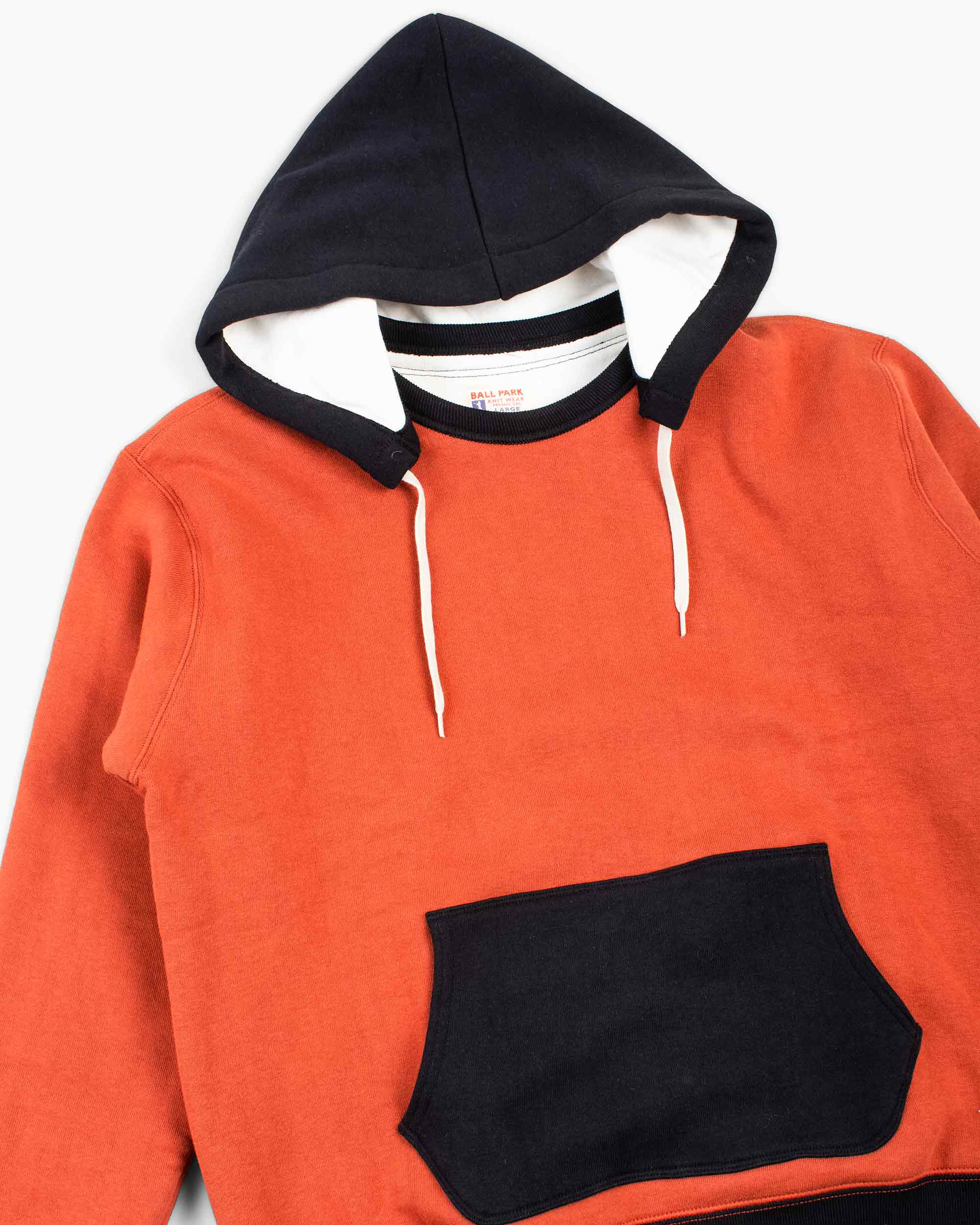 The Real McCoy's MC20119 Double Face After-Hooded Sweatshirt Burgundy/Black - Image 5