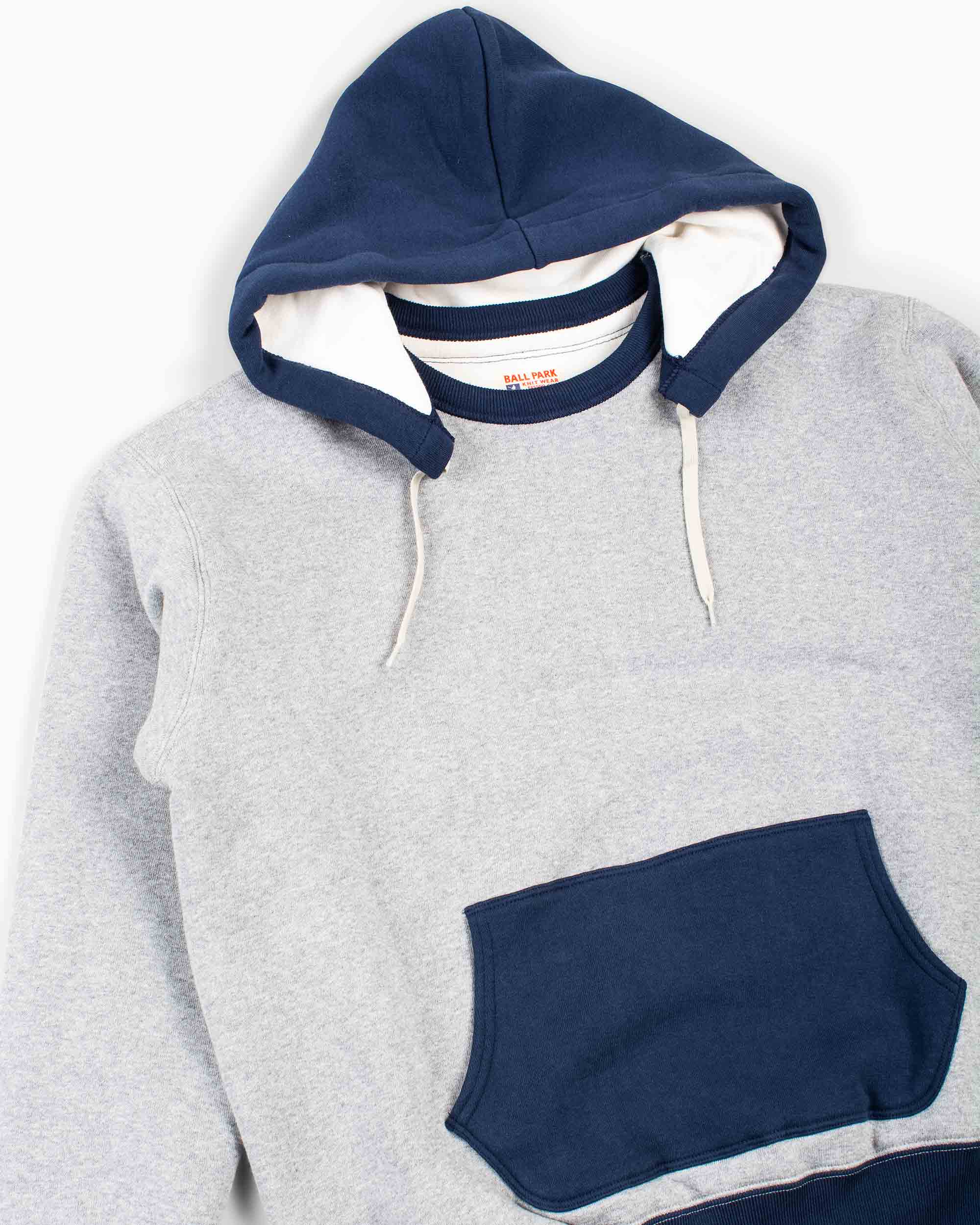 The Real McCoy's MC20119 Double Face After-Hooded Sweatshirt Grey/Navy - Image 5