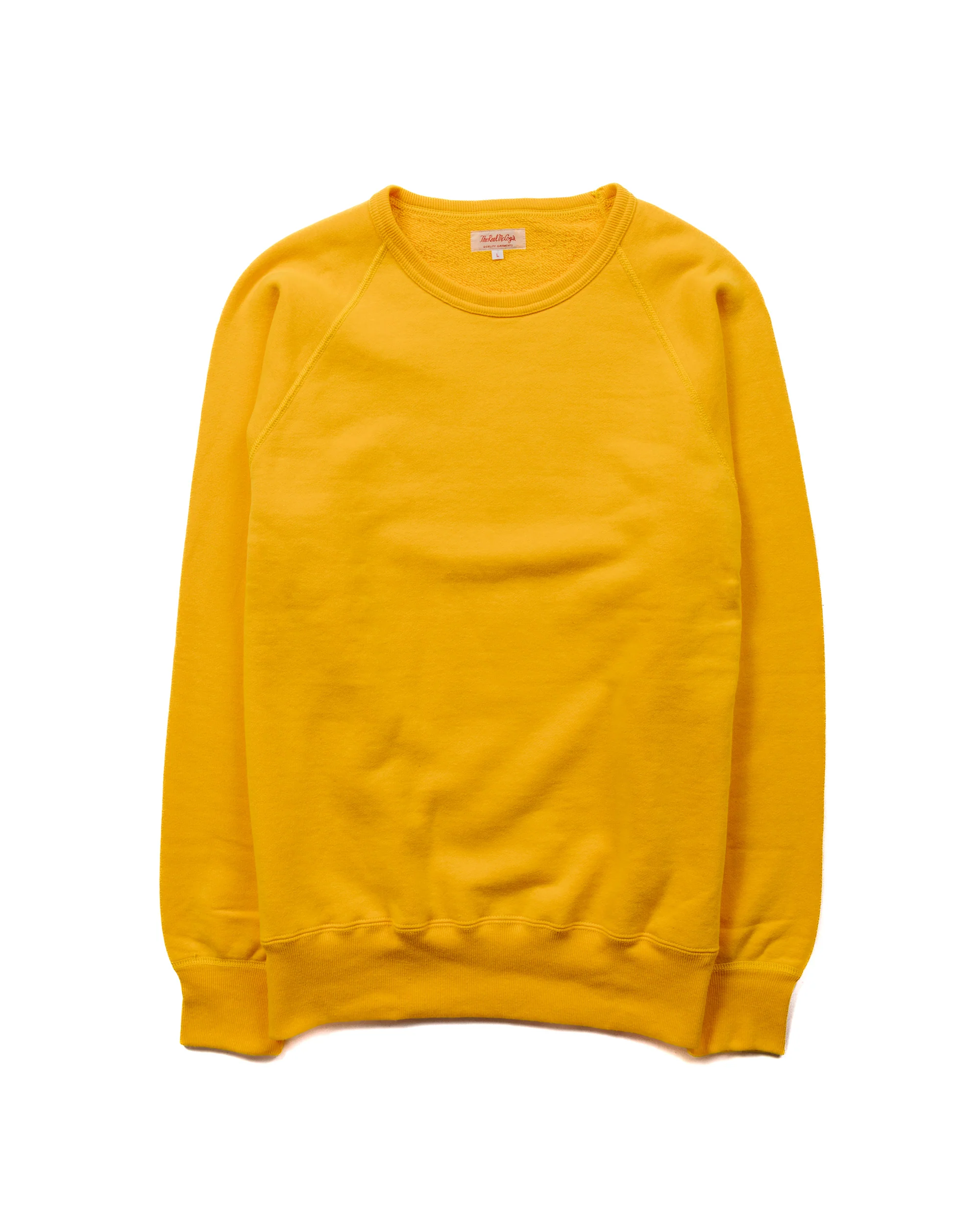 The Real McCoy's MC21018 9oz. Loopwheel Raglan Sleeve Sweatshirt Yellow