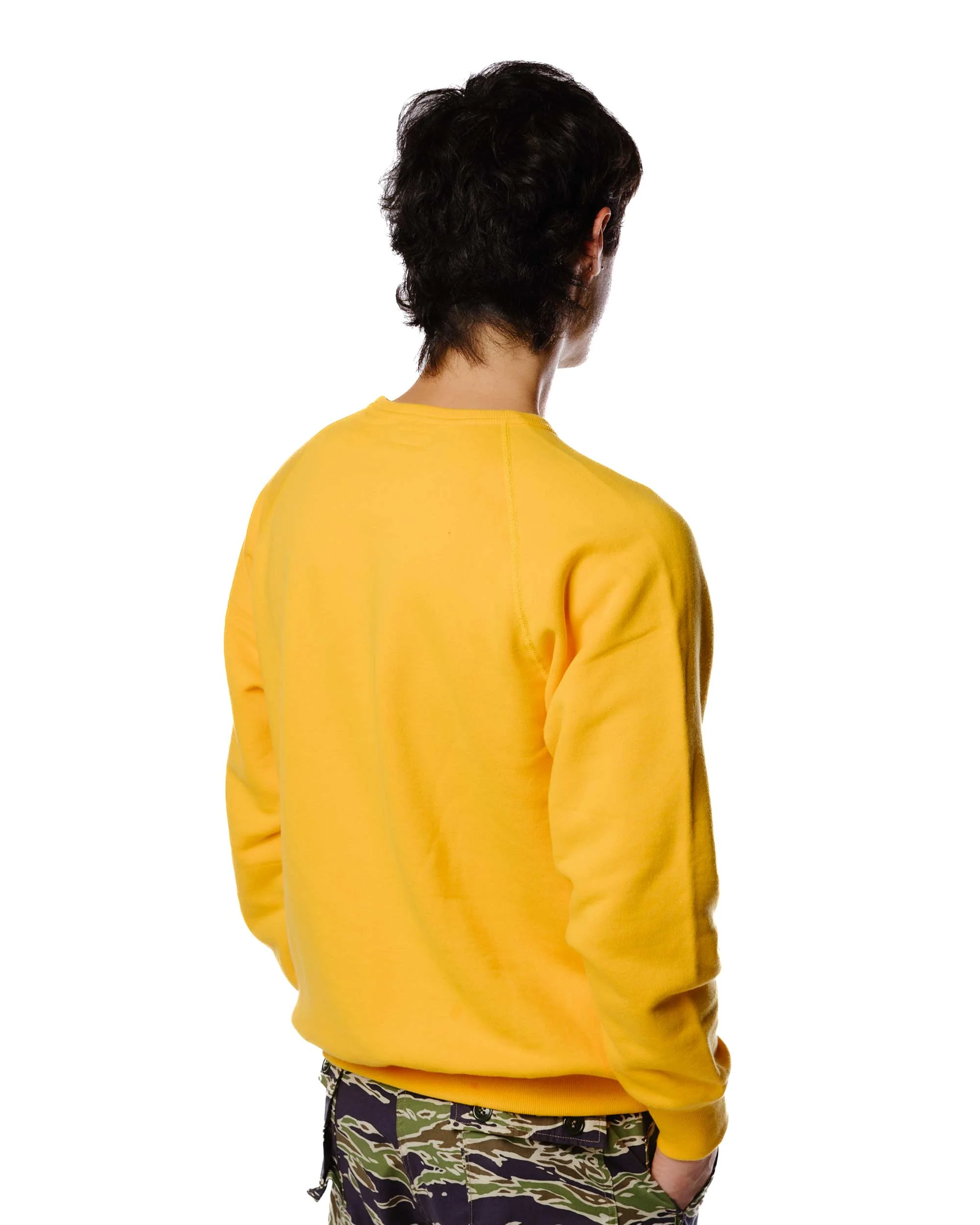 The Real McCoy's MC21018 9oz. Loopwheel Raglan Sleeve Sweatshirt Yellow - Image 4