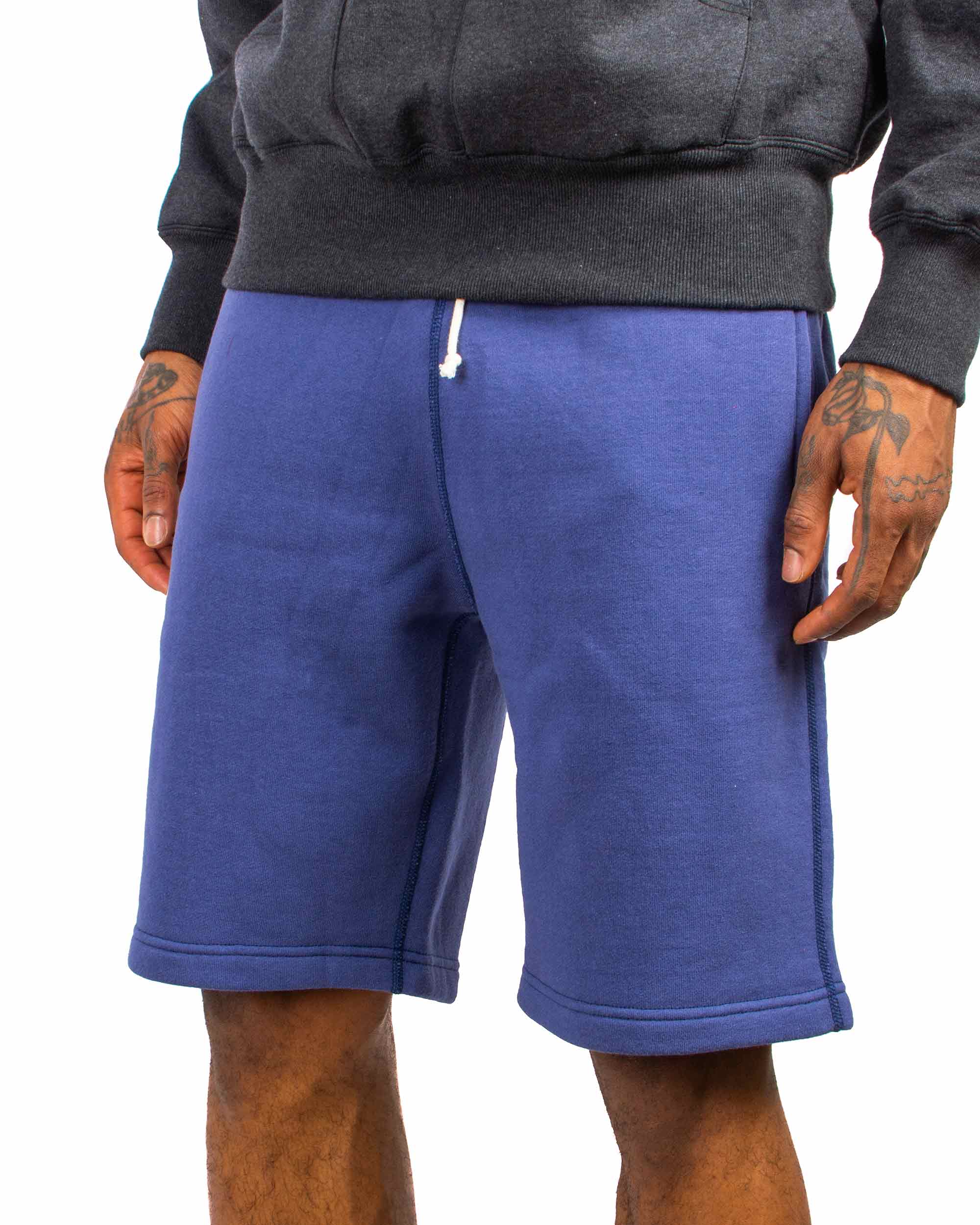 The Real McCoy's MC21019 9oz. Loopwheel Sweatshorts MQ Navy - Image 4