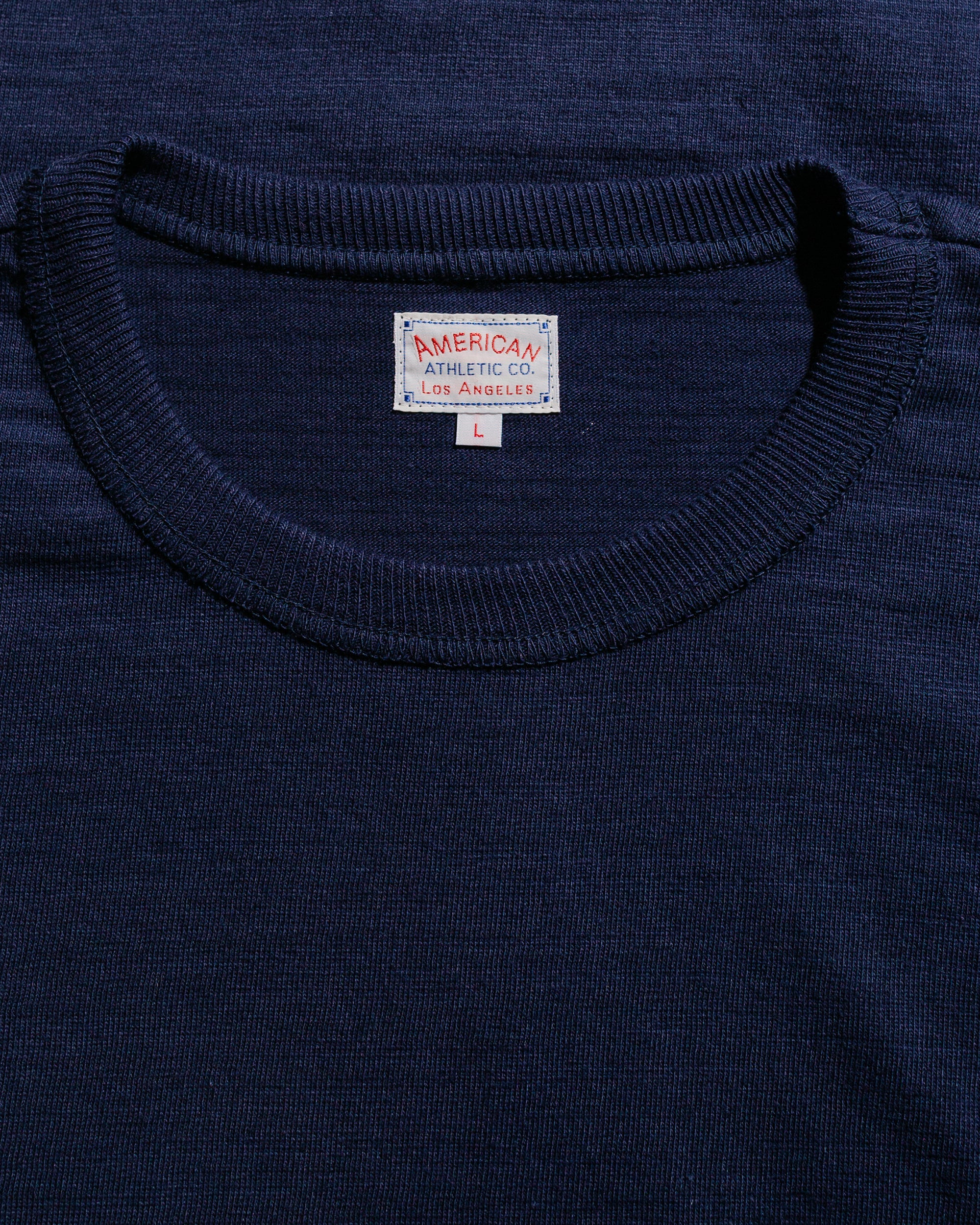 The Real McCoy's MC21109 Athletic L/S T-Shirt / Loop-Wheel Navy - Image 4