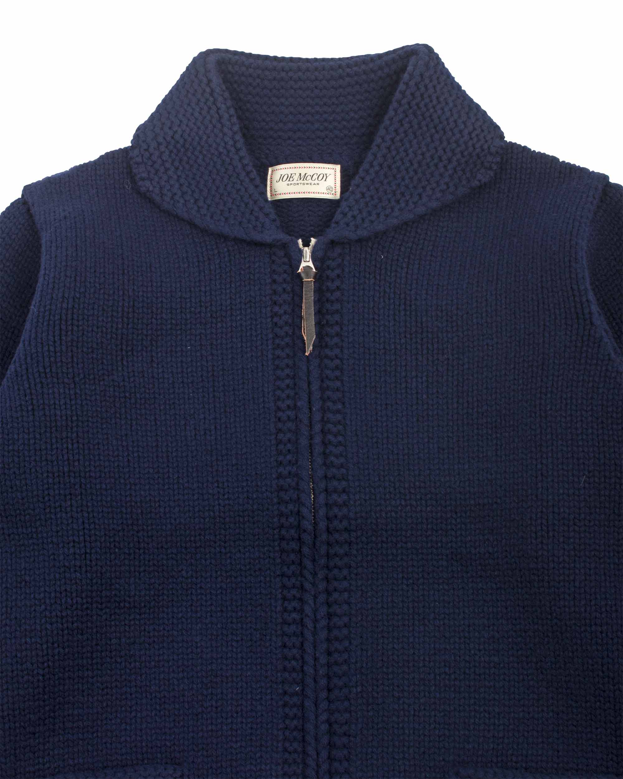 The Real McCoy's MC21113 Heavy Wool Cashmere Sweater Navy - Image 5