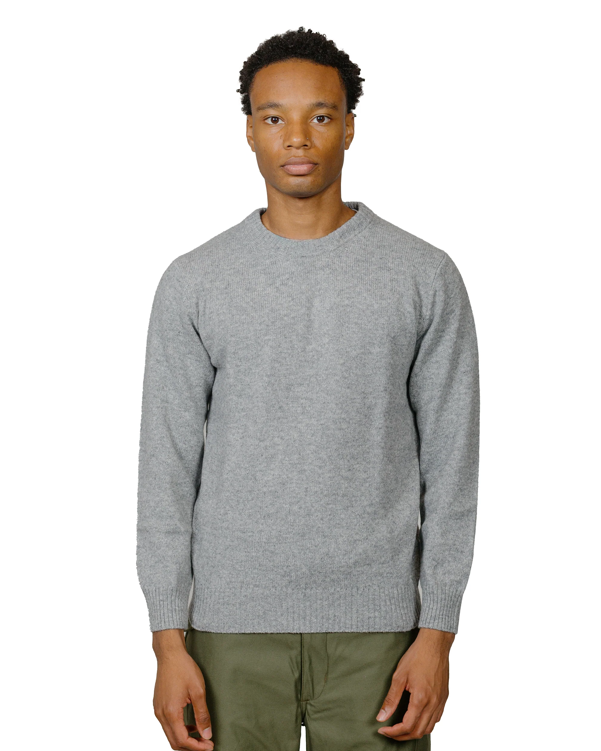 The Real McCoy's MC21114 Wool Crewneck Sweater Grey - Image 2