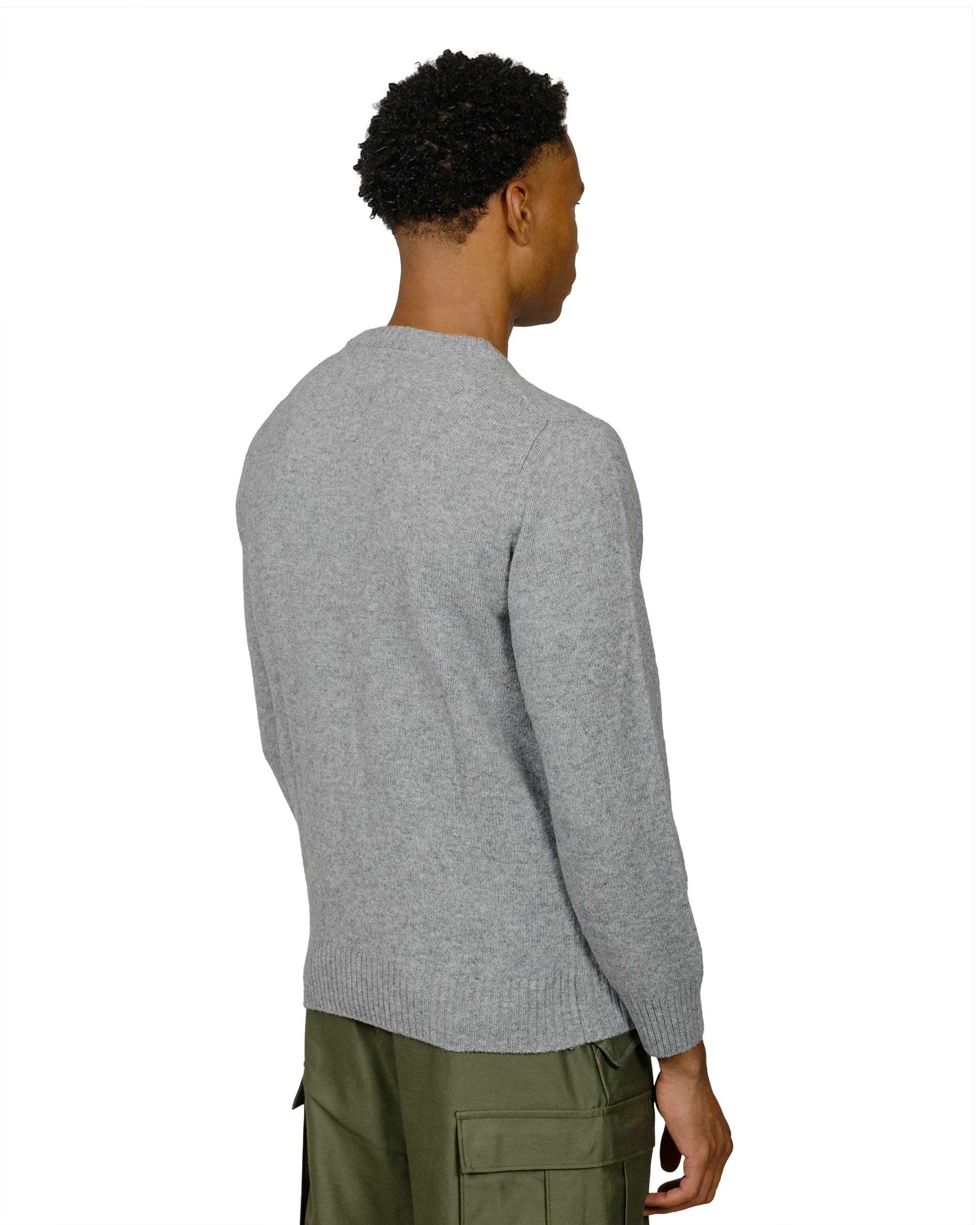 The Real McCoy's MC21114 Wool Crewneck Sweater Grey - Image 3