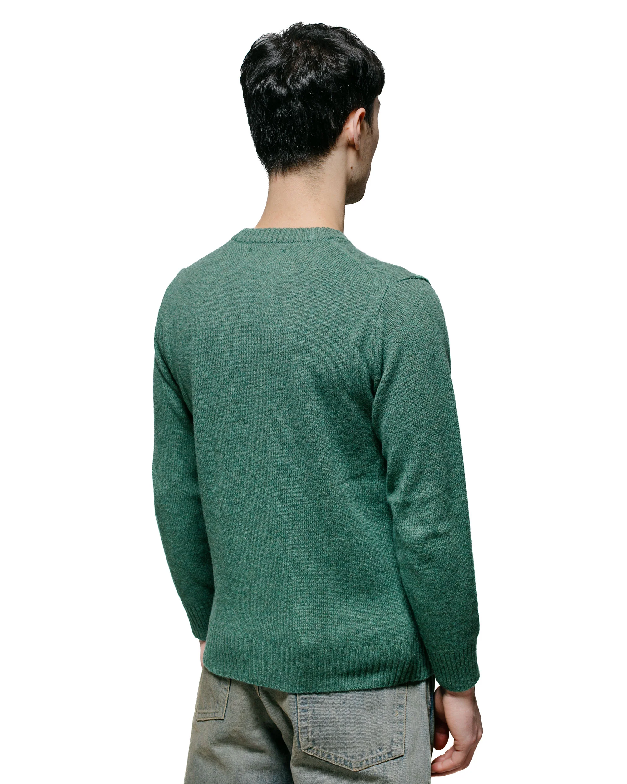 The Real McCoy's MC21114 Wool Crewneck Sweater Kelly Green - Image 3