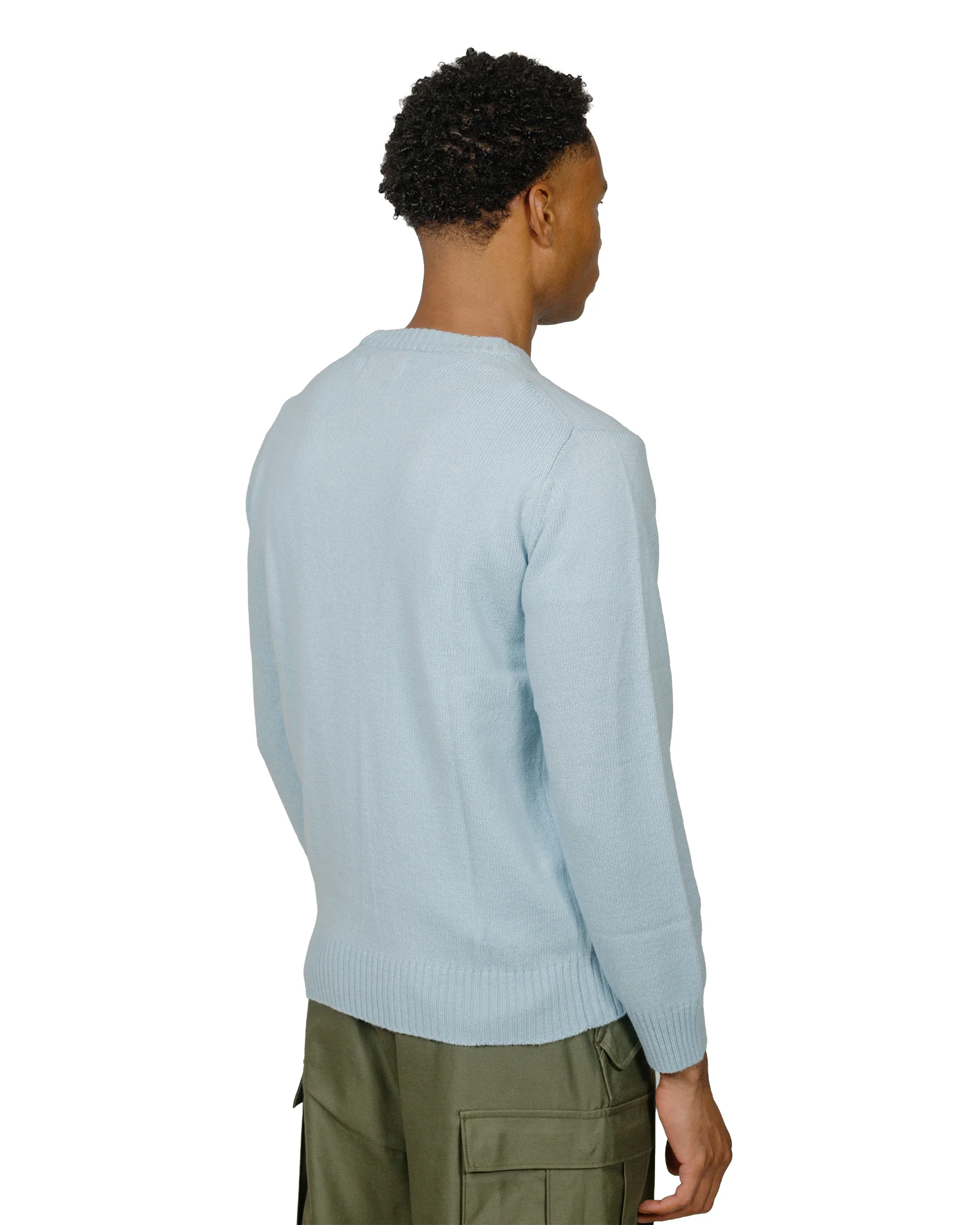 The Real McCoy's MC21114 Wool Crewneck Sweater Light Blue - Image 3