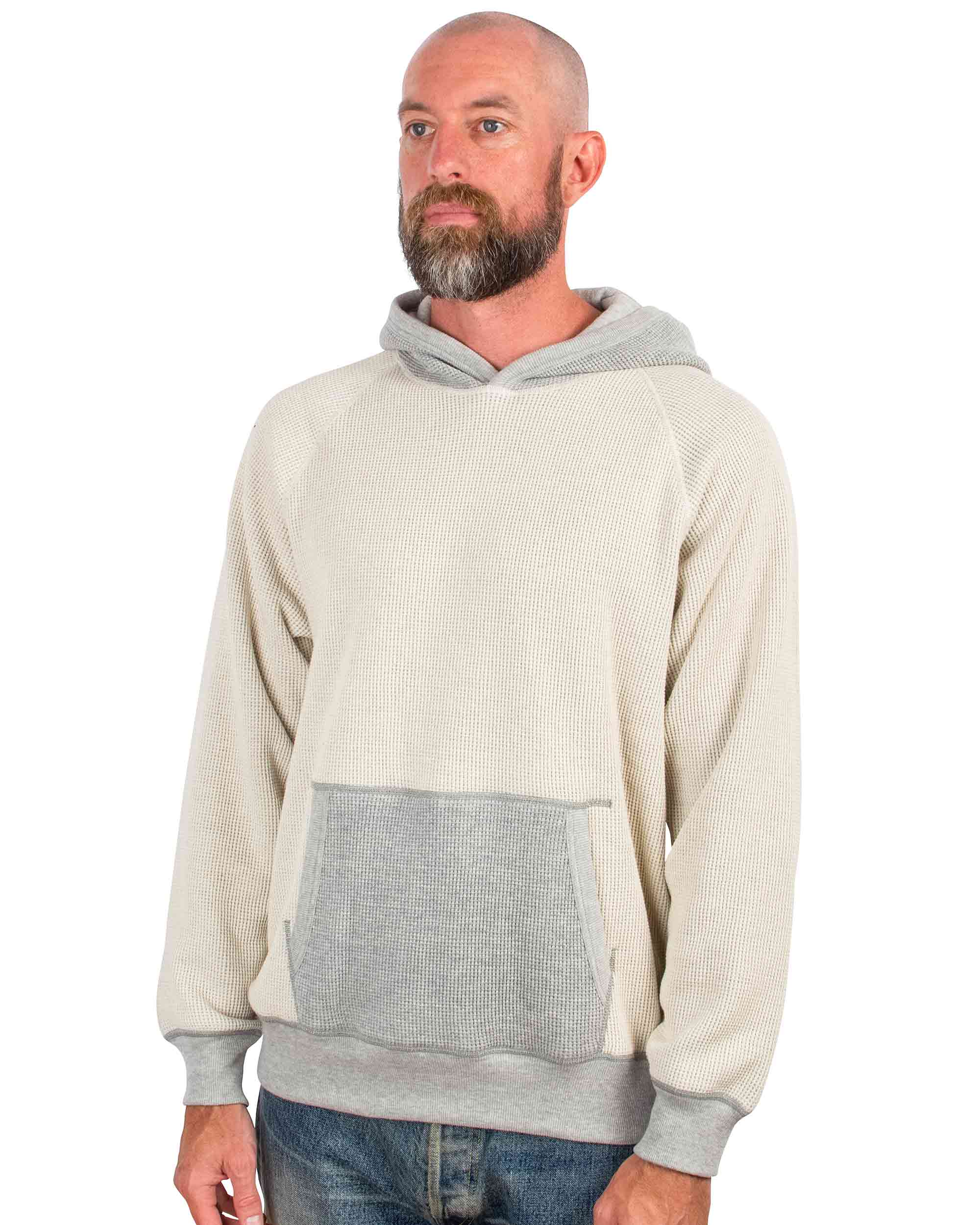 The Real McCoy's MC22005 Thermal Sweatshirt (Two-Tone) Grey - Image 4