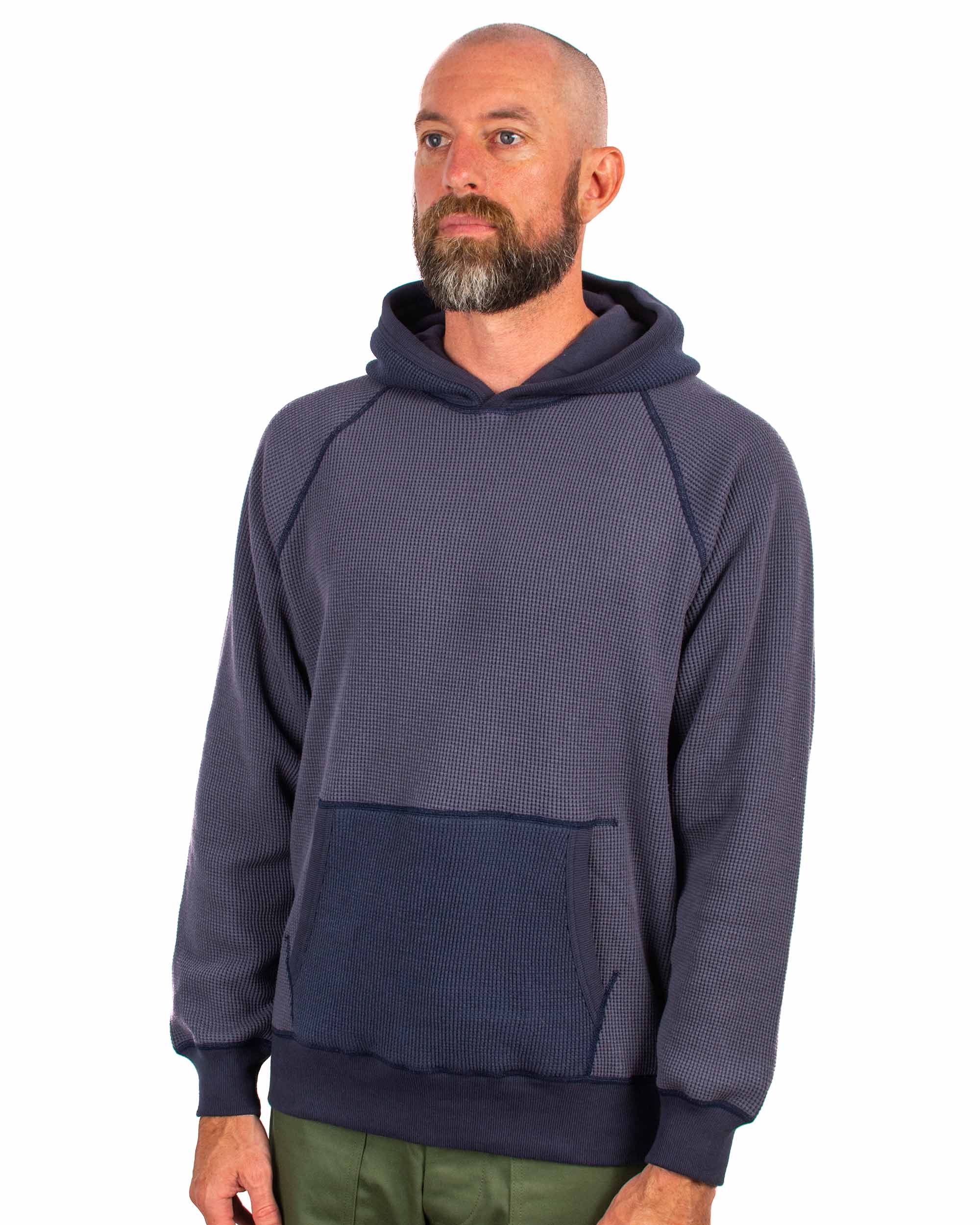The Real McCoy's MC22005 Thermal Sweatshirt (Two-Tone) Navy - Image 4