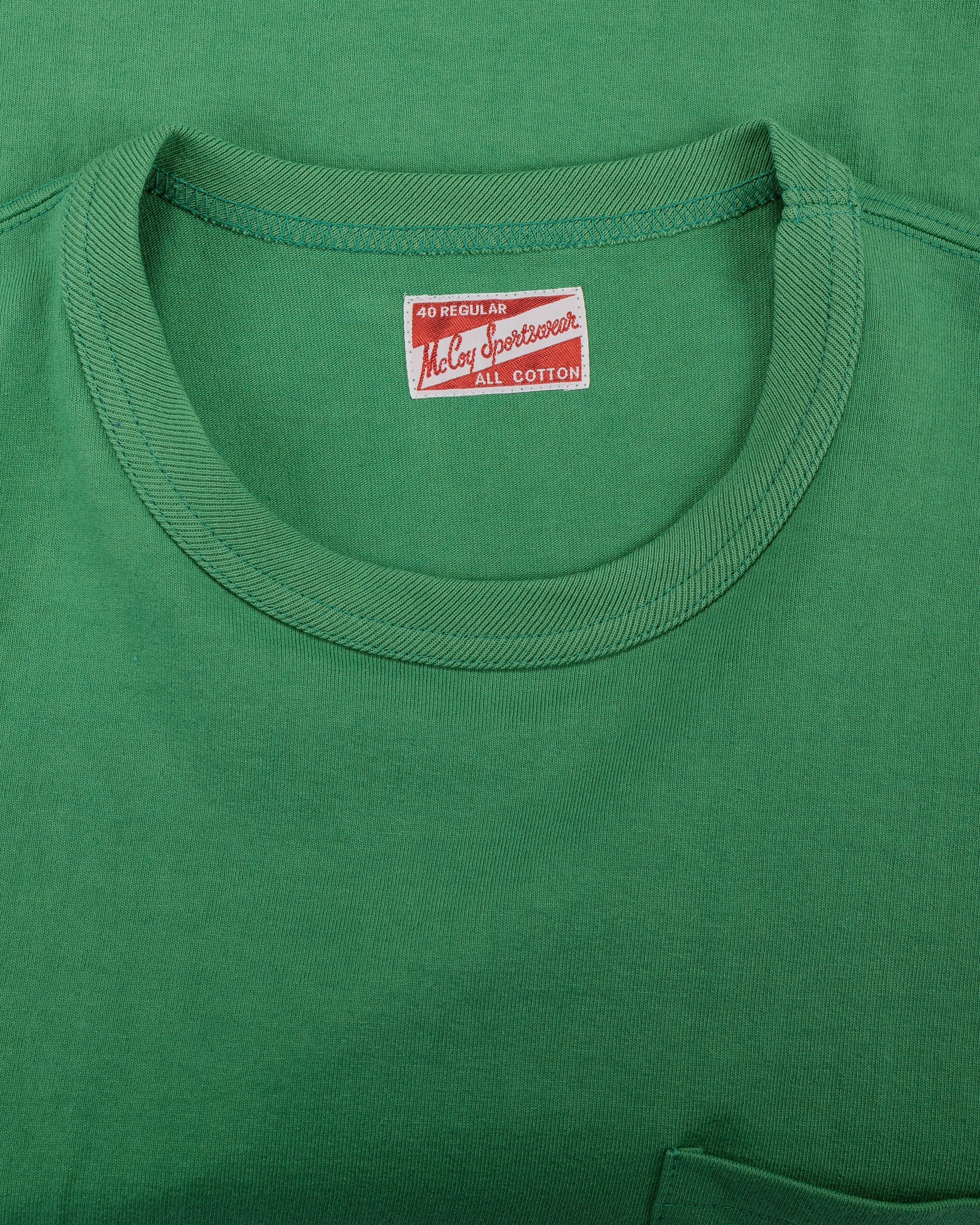 The Real McCoy's MC22006 Pocket Tee Kelly Green - Image 4