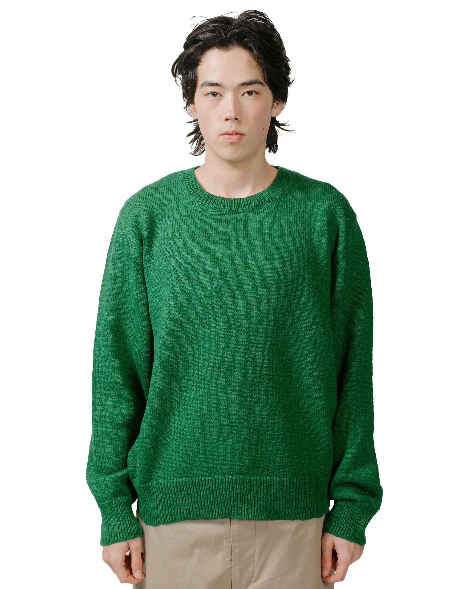 The Real McCoy's MC23014 Cotton Crewneck Sweater Green - Image 2