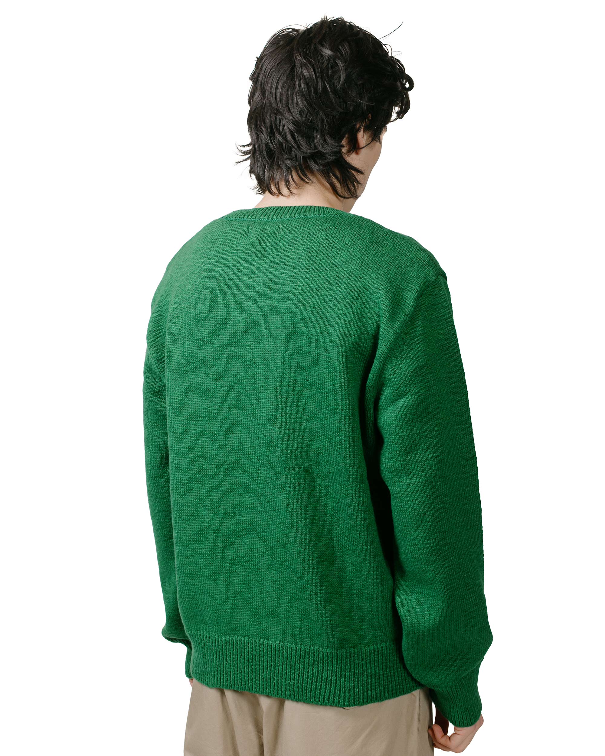 The Real McCoy's MC23014 Cotton Crewneck Sweater Green - Image 3