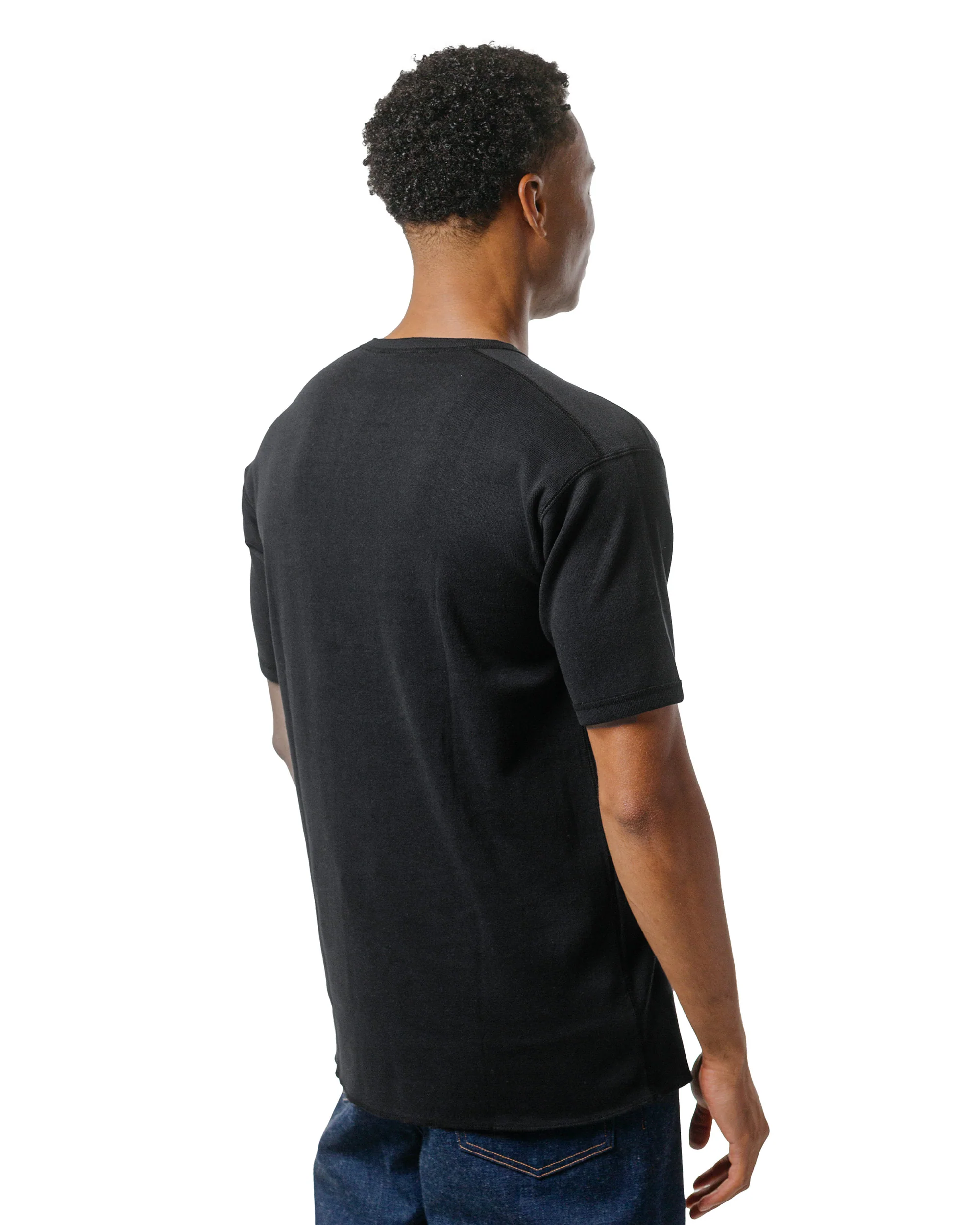 The Real McCoy's MC23022 Union Henley Undershirt S/S Black - Image 3