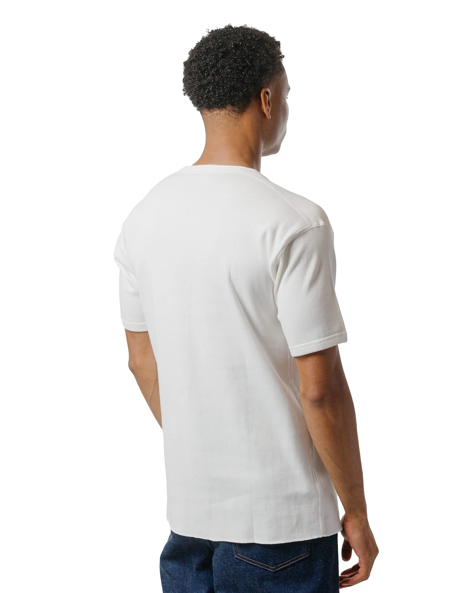 The Real McCoy's MC23022 Union Henley Undershirt S/S White - Image 3
