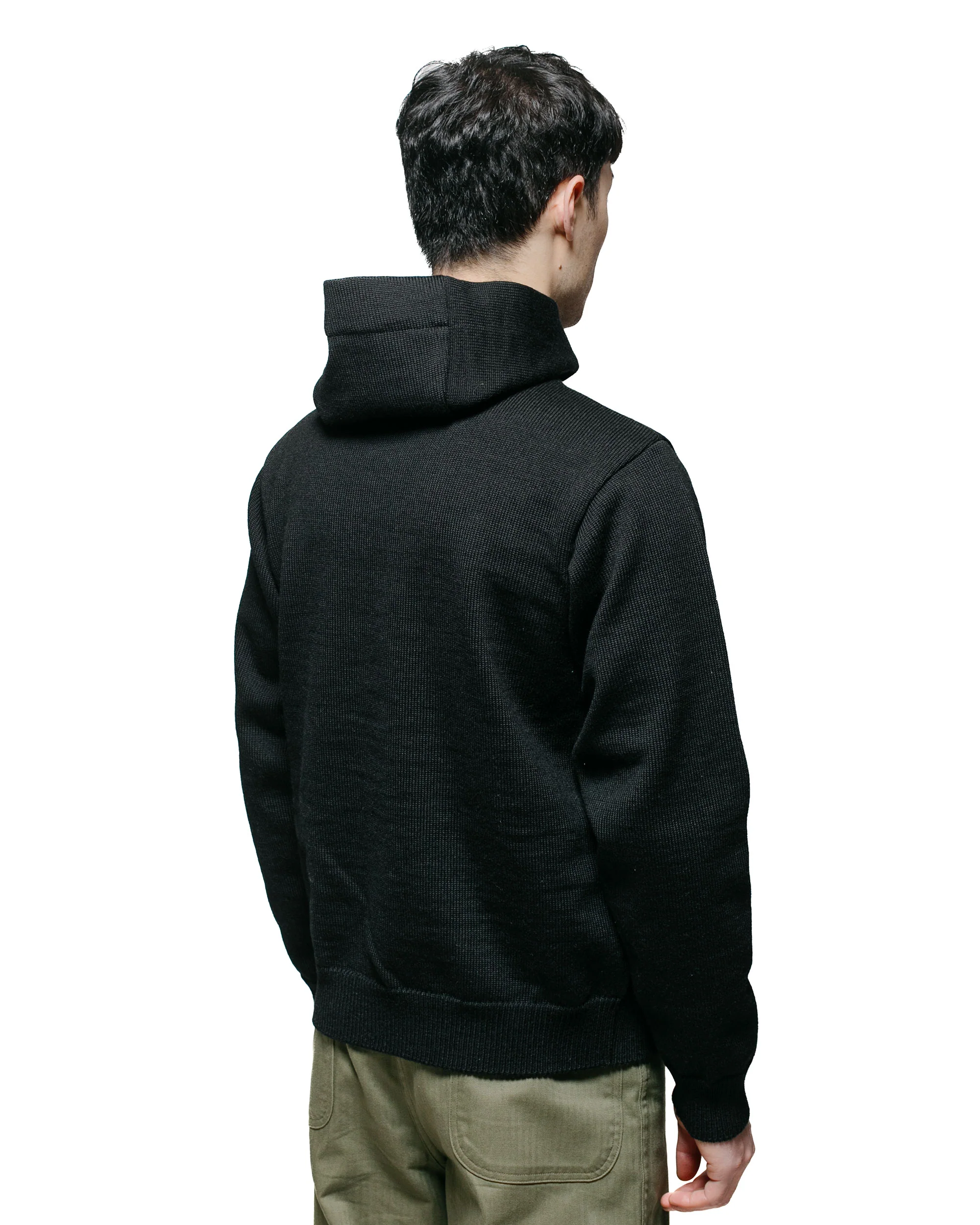 The Real McCoy's MC23107 30s Hooded Knit Sweater Black - Image 3