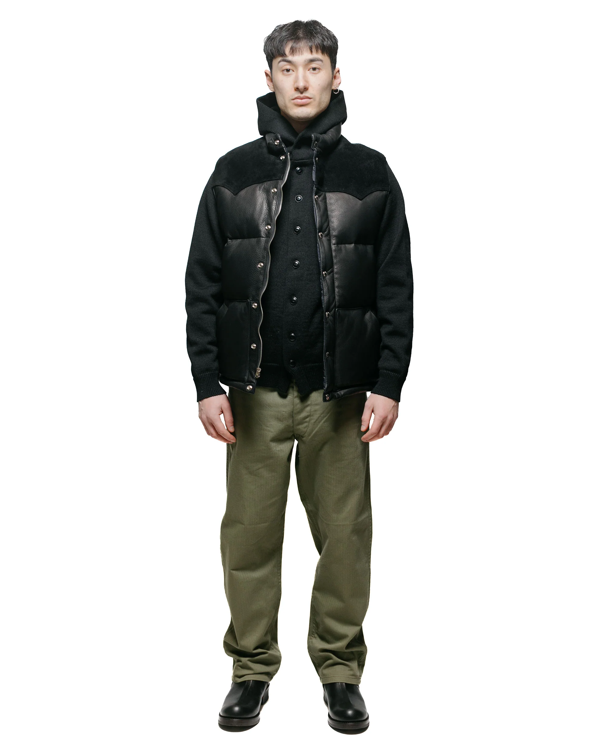 The Real McCoy's MC23107 30s Hooded Knit Sweater Black - Image 4