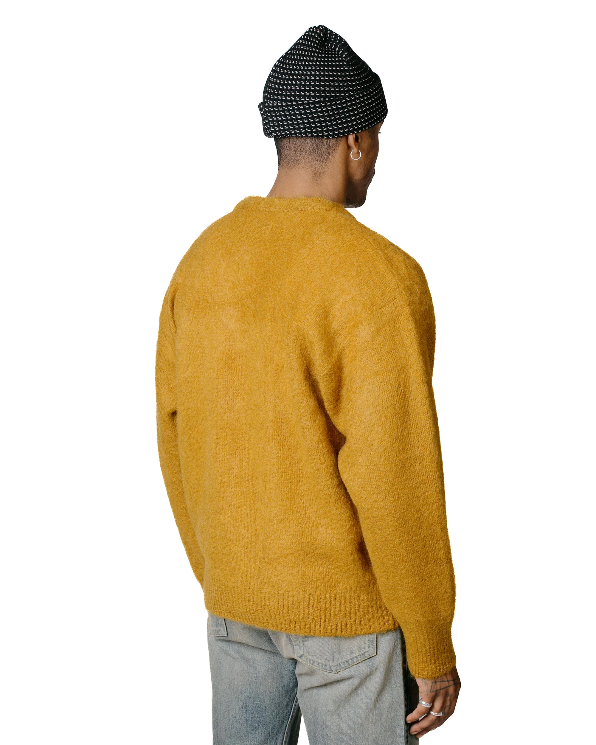 The Real McCoy's MC23109 JM Mohair V-Neck Sweater Mustard - Image 3