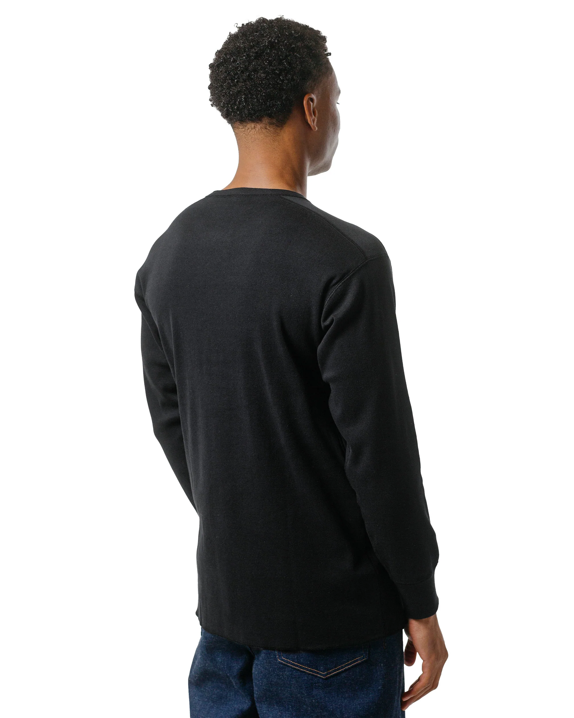 The Real McCoy's MC23111 Union Henley Undershirt L/S Black - Image 3