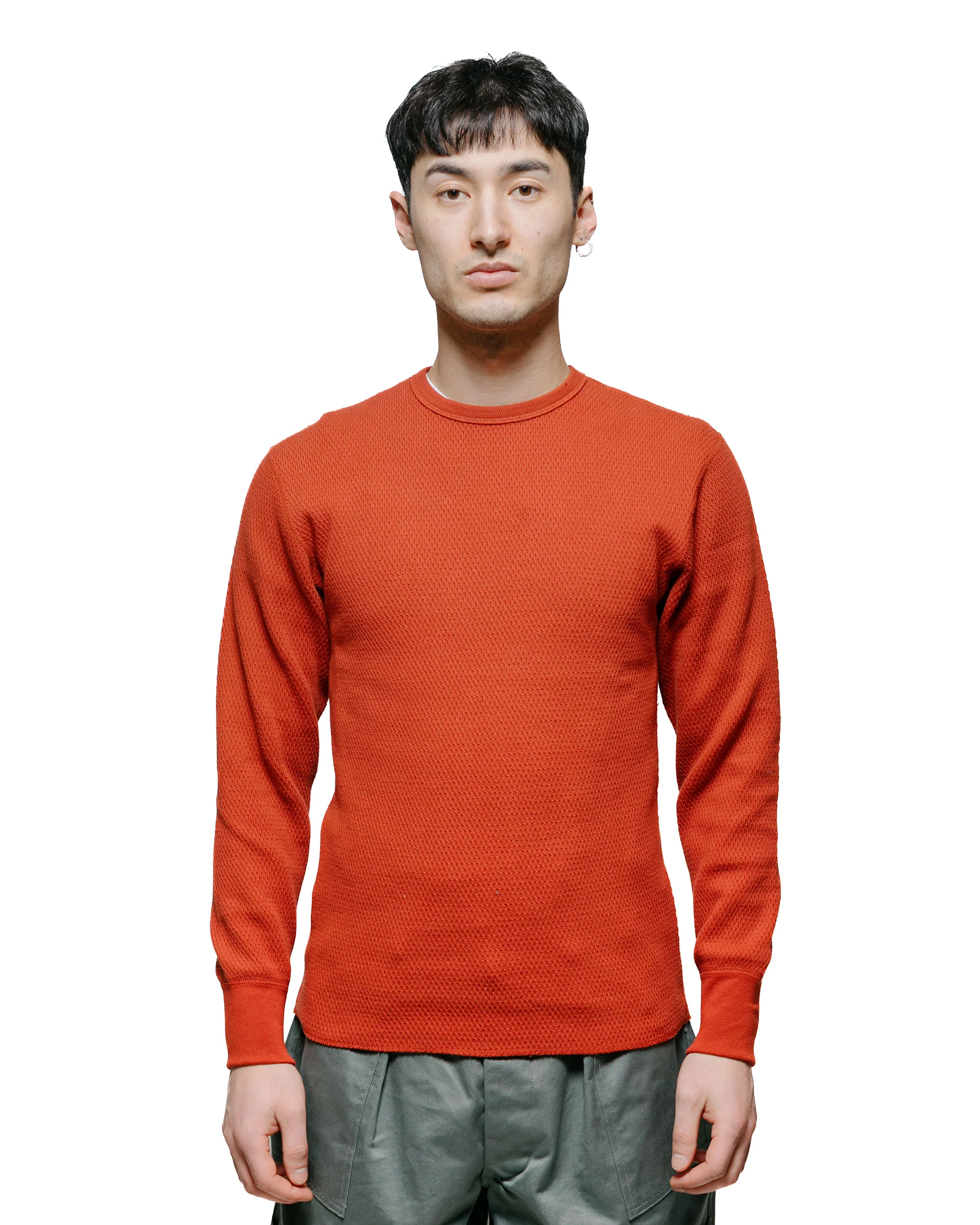 The Real McCoy's MC23115 Honeycomb Thermal Shirt Blood Red - Image 2