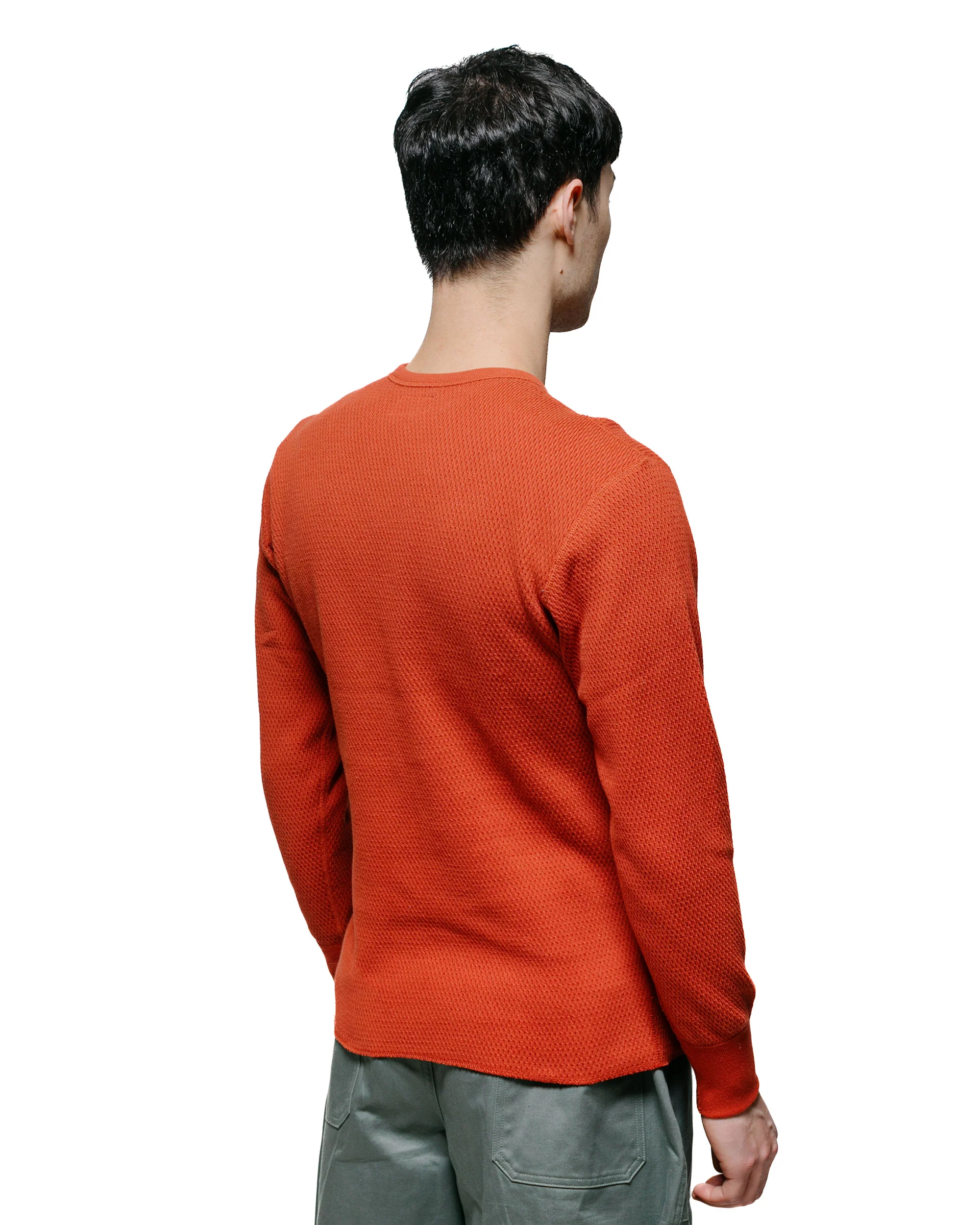 The Real McCoy's MC23115 Honeycomb Thermal Shirt Blood Red - Image 3