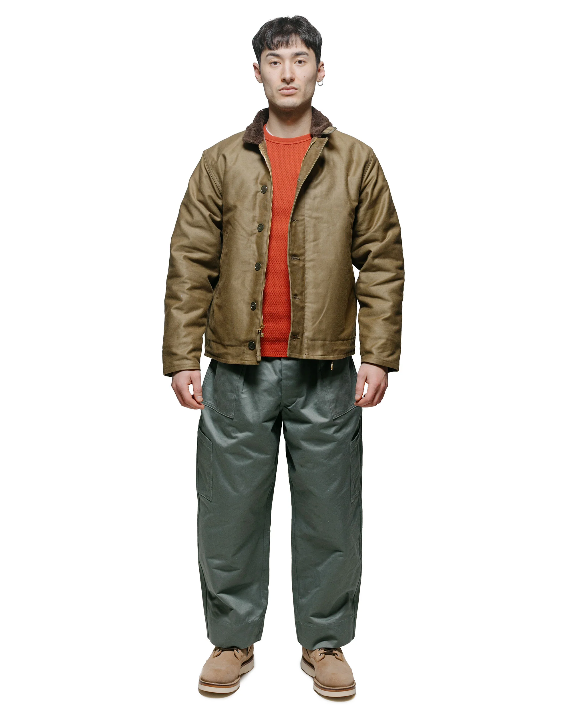 The Real McCoy's MC23115 Honeycomb Thermal Shirt Blood Red - Image 4