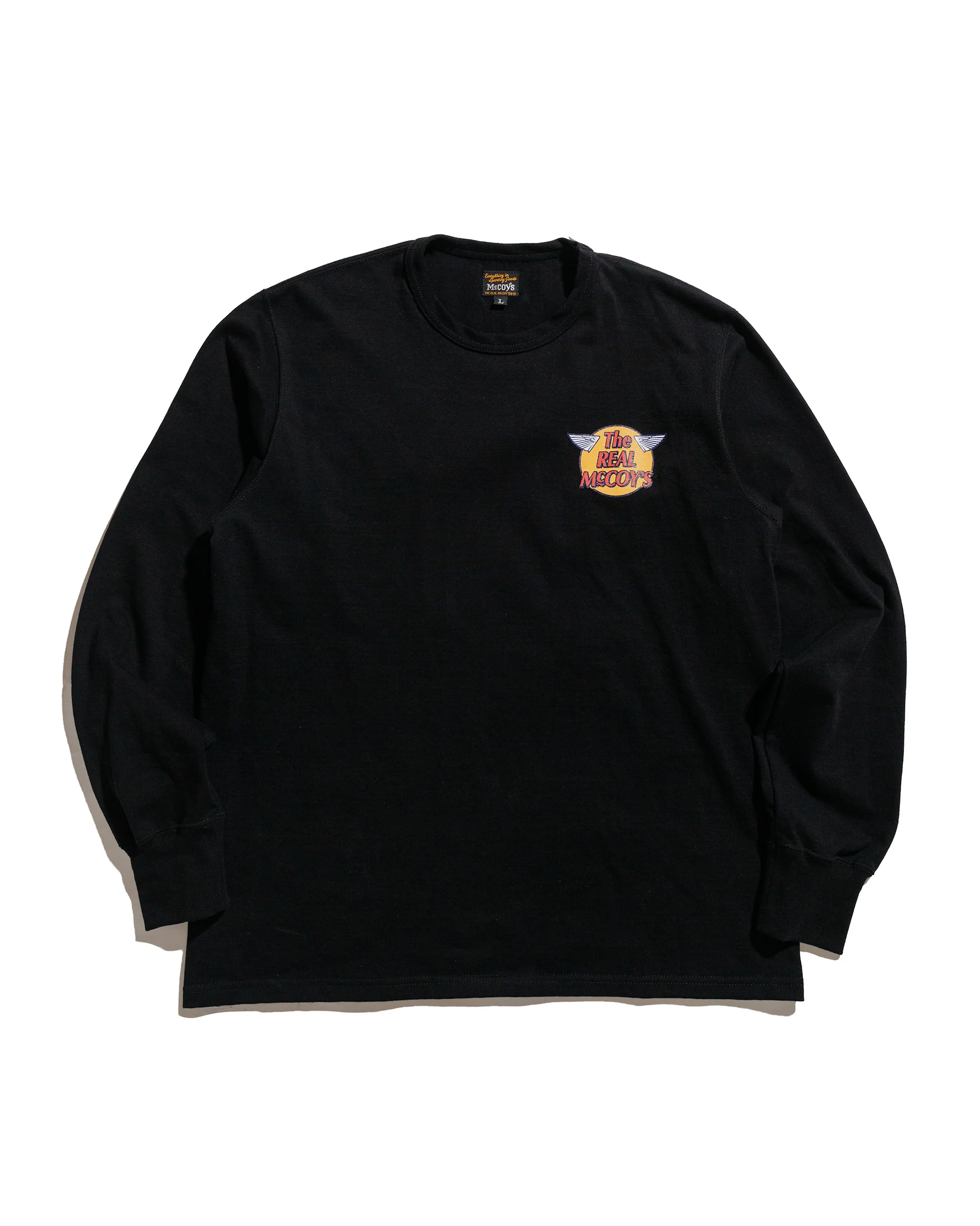 The Real McCoy's MC24003 The Real McCoy's Logo Tee L/S Black