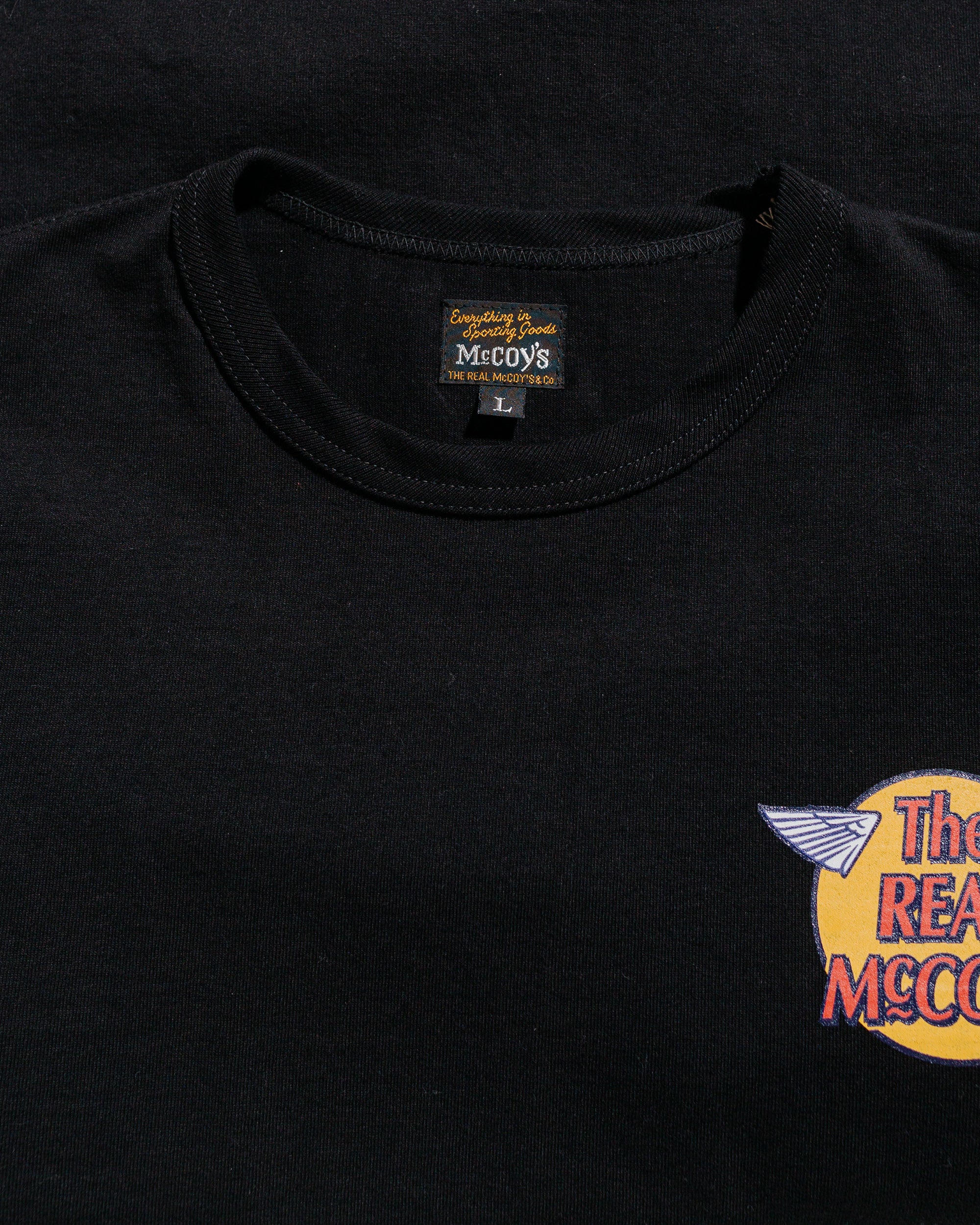 The Real McCoy's MC24003 The Real McCoy's Logo Tee L/S Black - Image 4