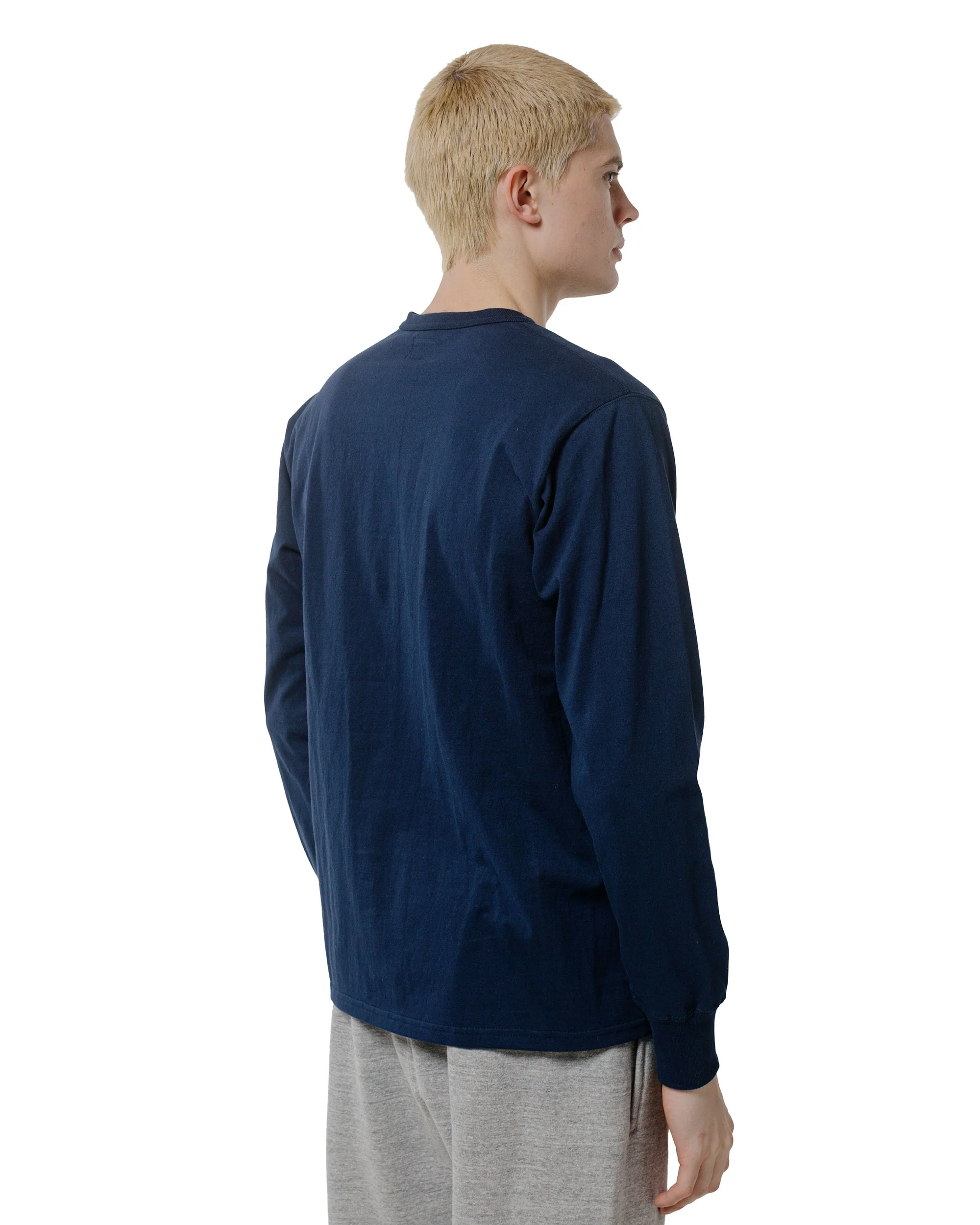 The Real McCoy's MC24003 The Real McCoy's Logo Tee L/S Navy - Image 3