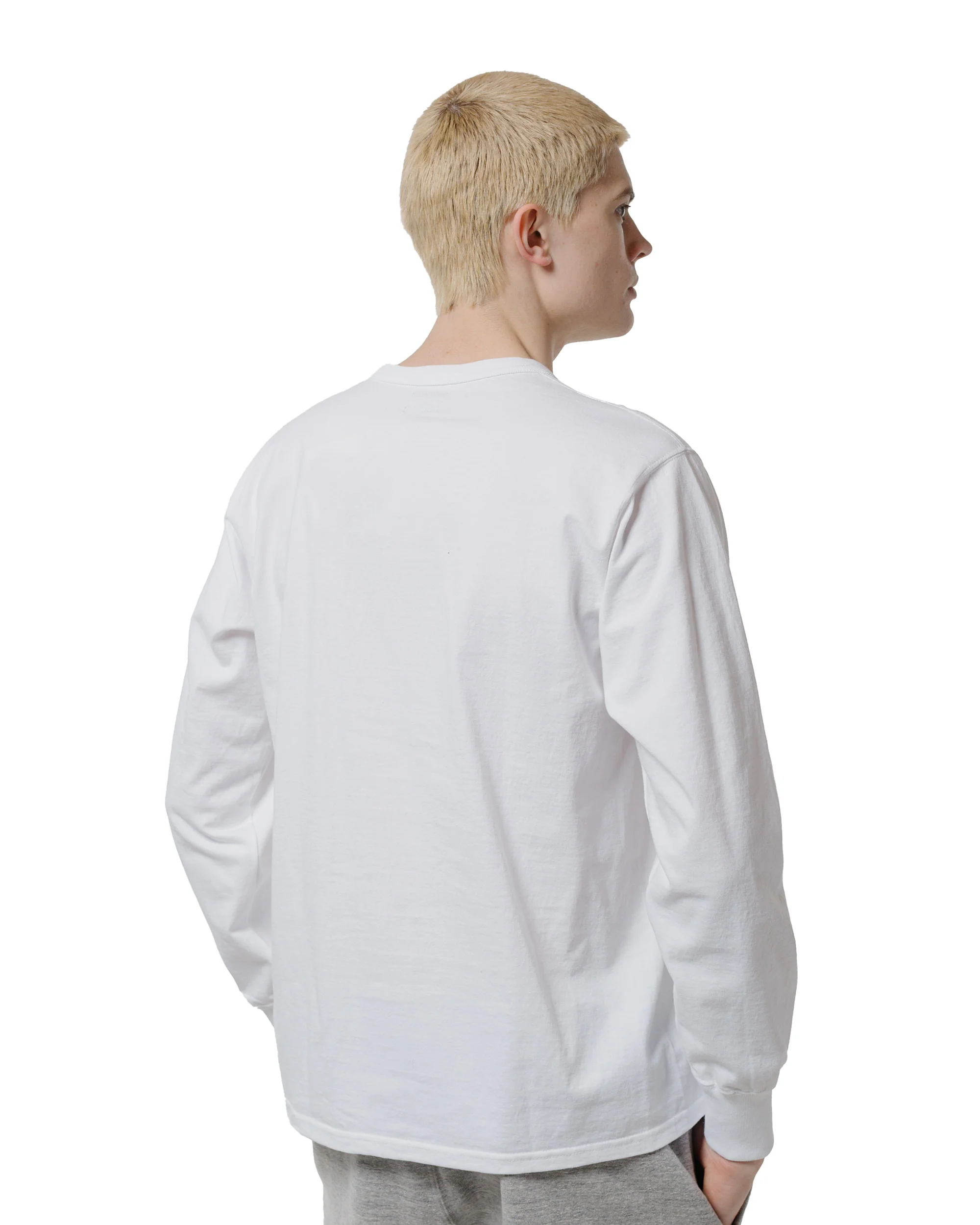 The Real McCoy's MC24003 The Real McCoy's Logo Tee L/S White - Image 3