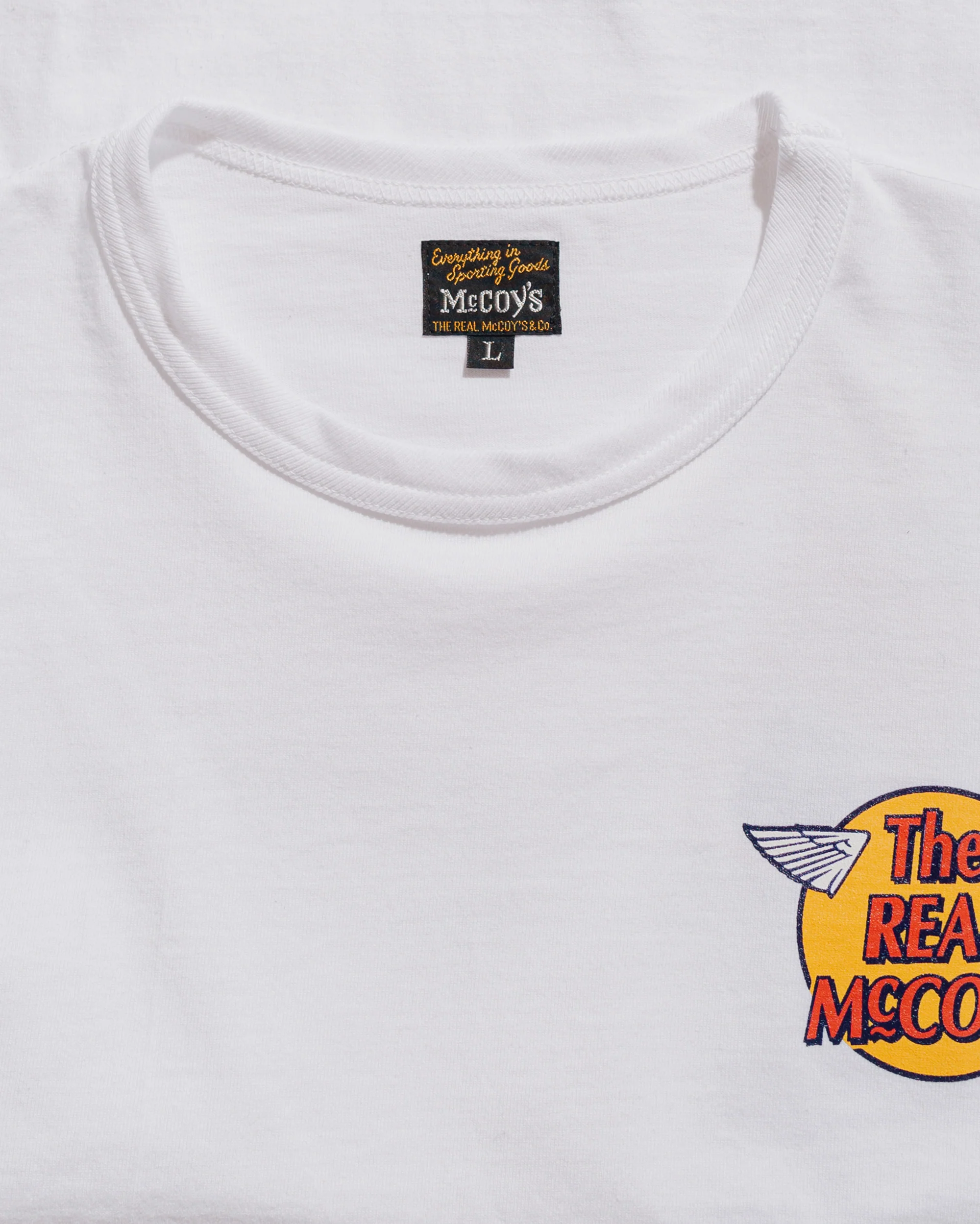 The Real McCoy's MC24003 The Real McCoy's Logo Tee L/S White - Image 4