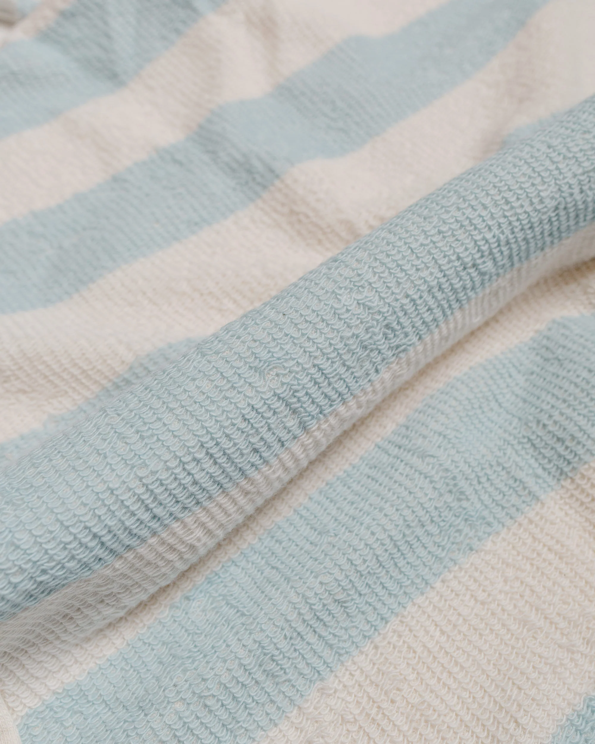 The Real McCoy's MC24015 Stripe Cotton Pile Beach Shirt Light Blue - Image 5