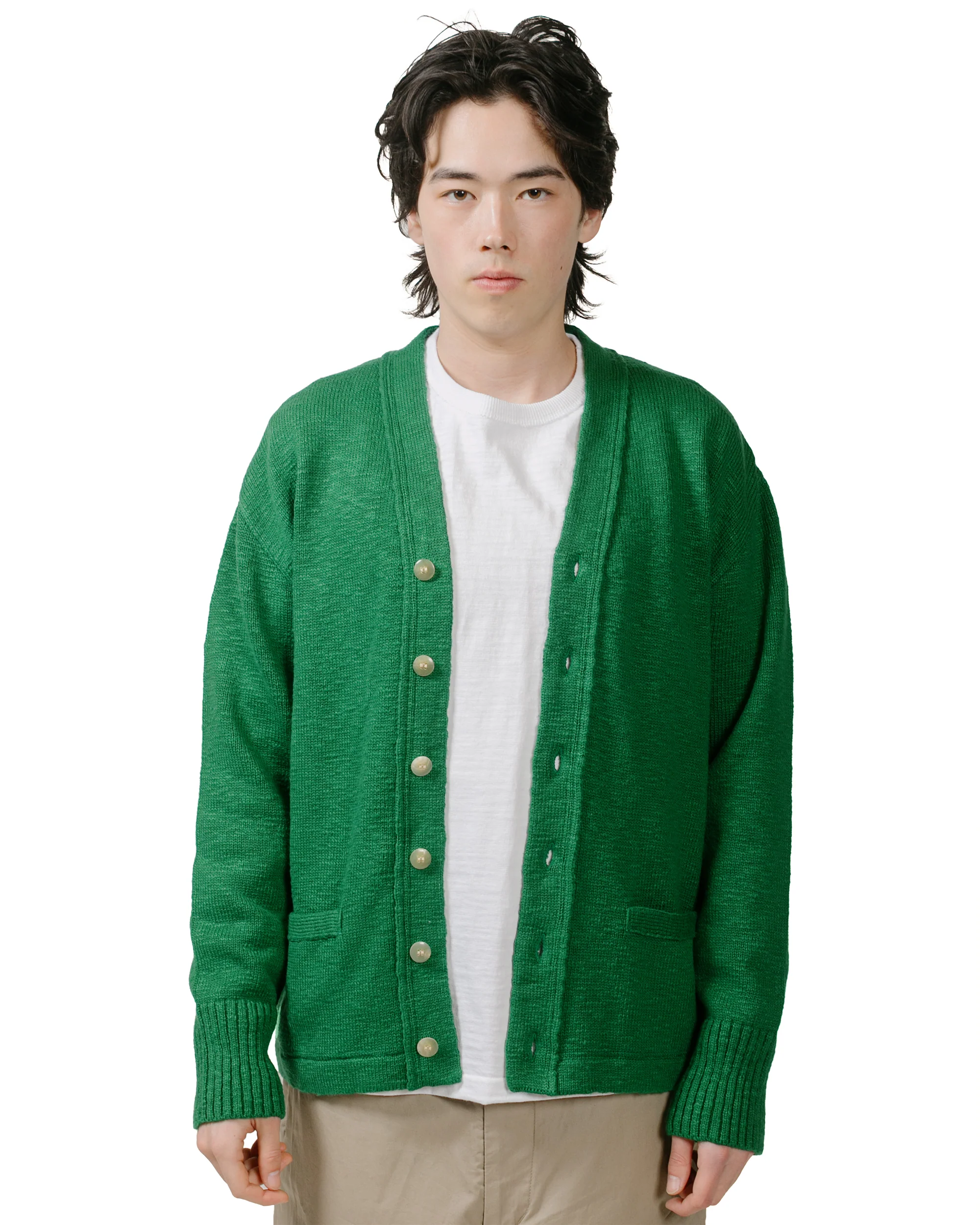 The Real McCoy's MC24016 Cotton Summer Cardigan Green - Image 2